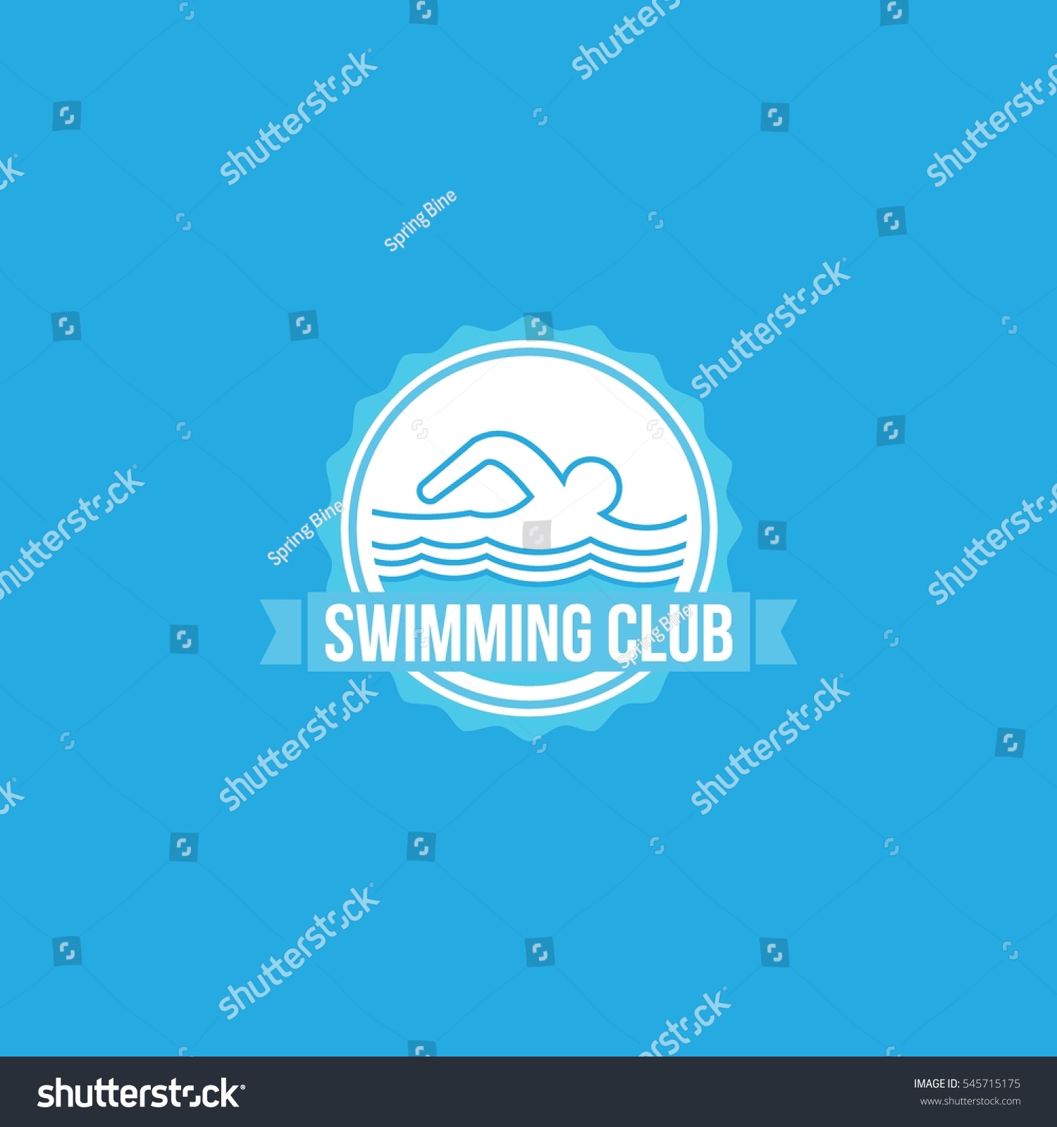 Swimming Club Logo Design Template Vector Stock Vector (Royalty Free ...