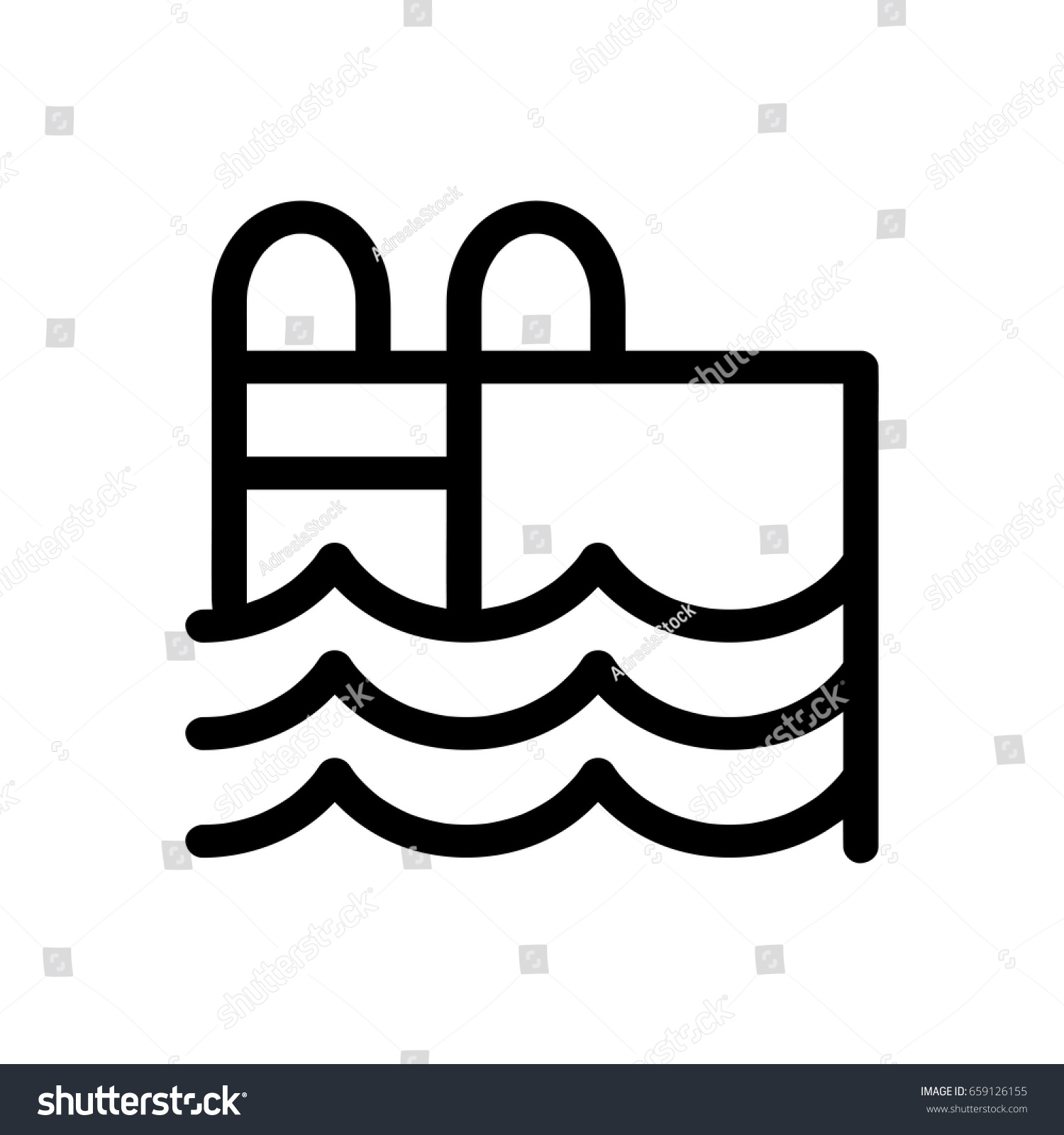 Swimming Pool Icon Outline Style Stock Vector (Royalty Free) 659126155 ...