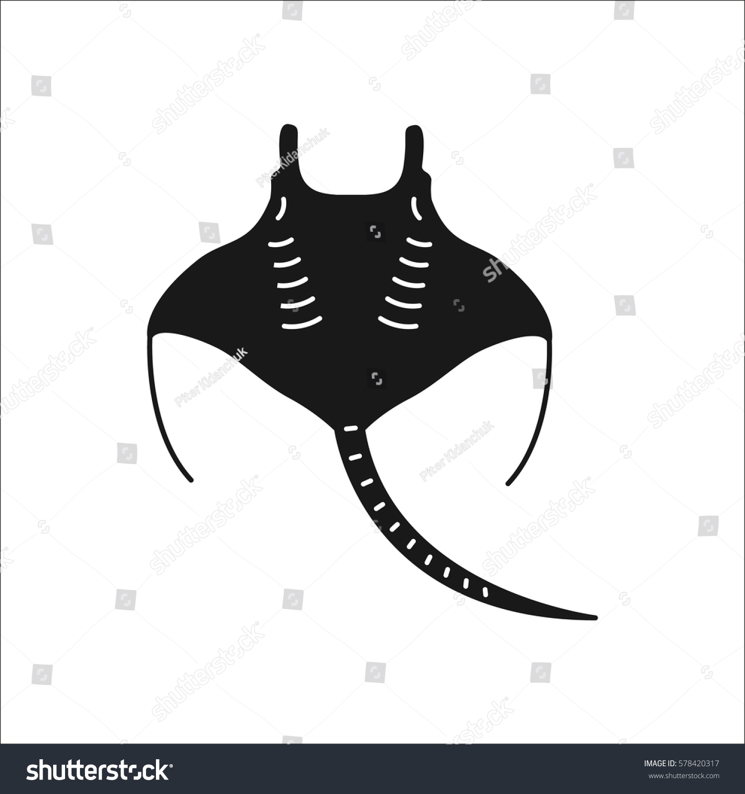 Swimming Stingray Symbol Simple Silhouette Icon Stock Vector (Royalty ...