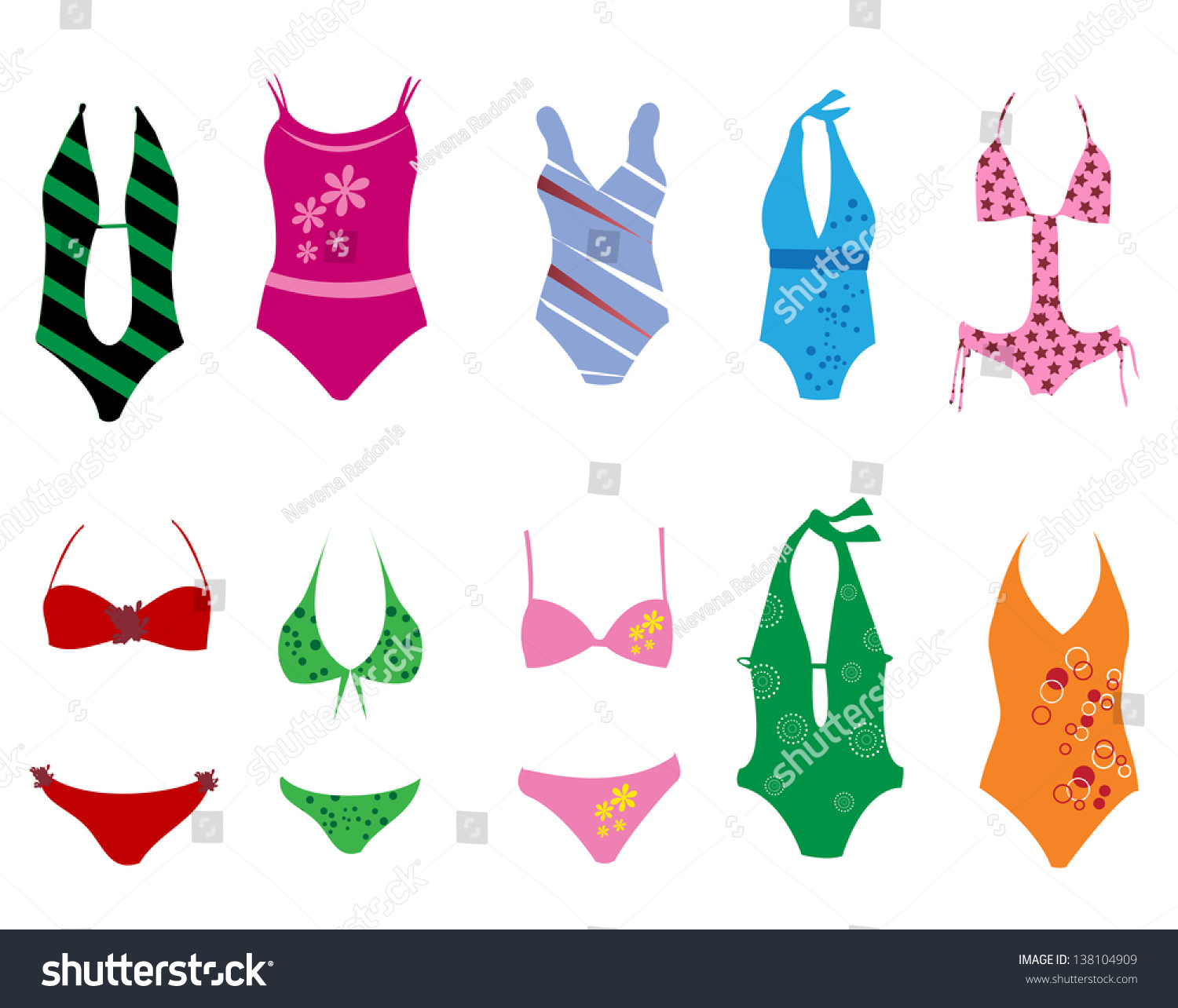 Swimming Suits Stock Vector Illustration 138104909 : Shutterstock