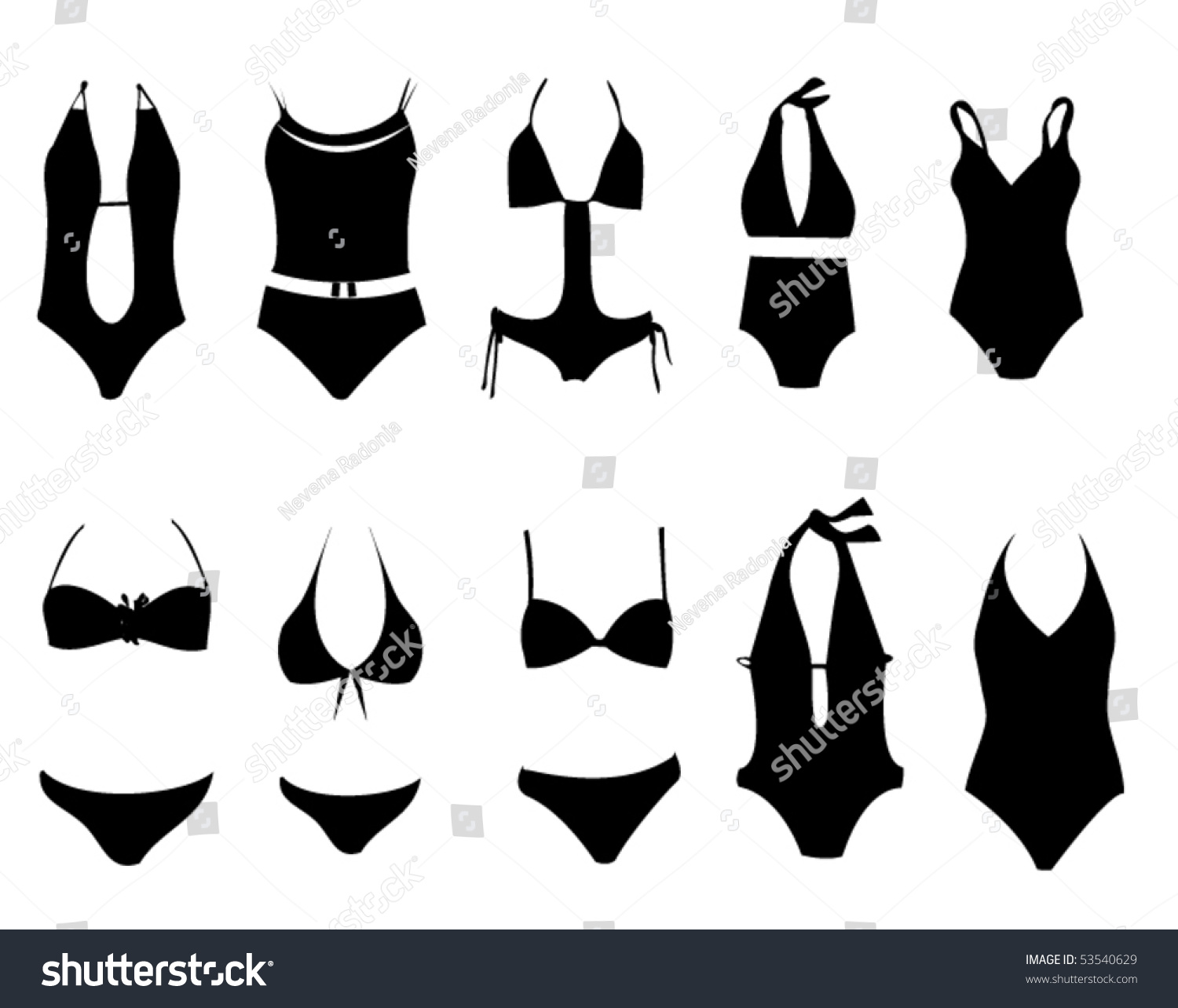 Swimming Suits Stock Vector Illustration 53540629 : Shutterstock