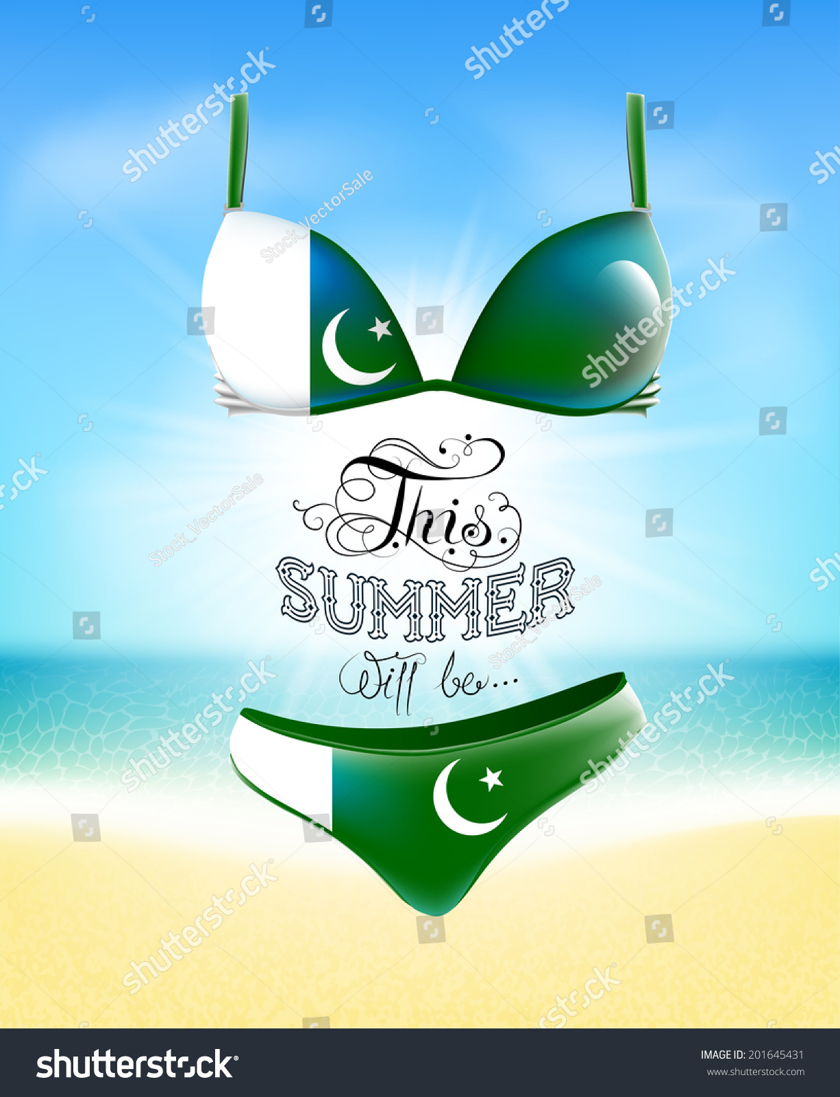 Pakistan Flag Bikini