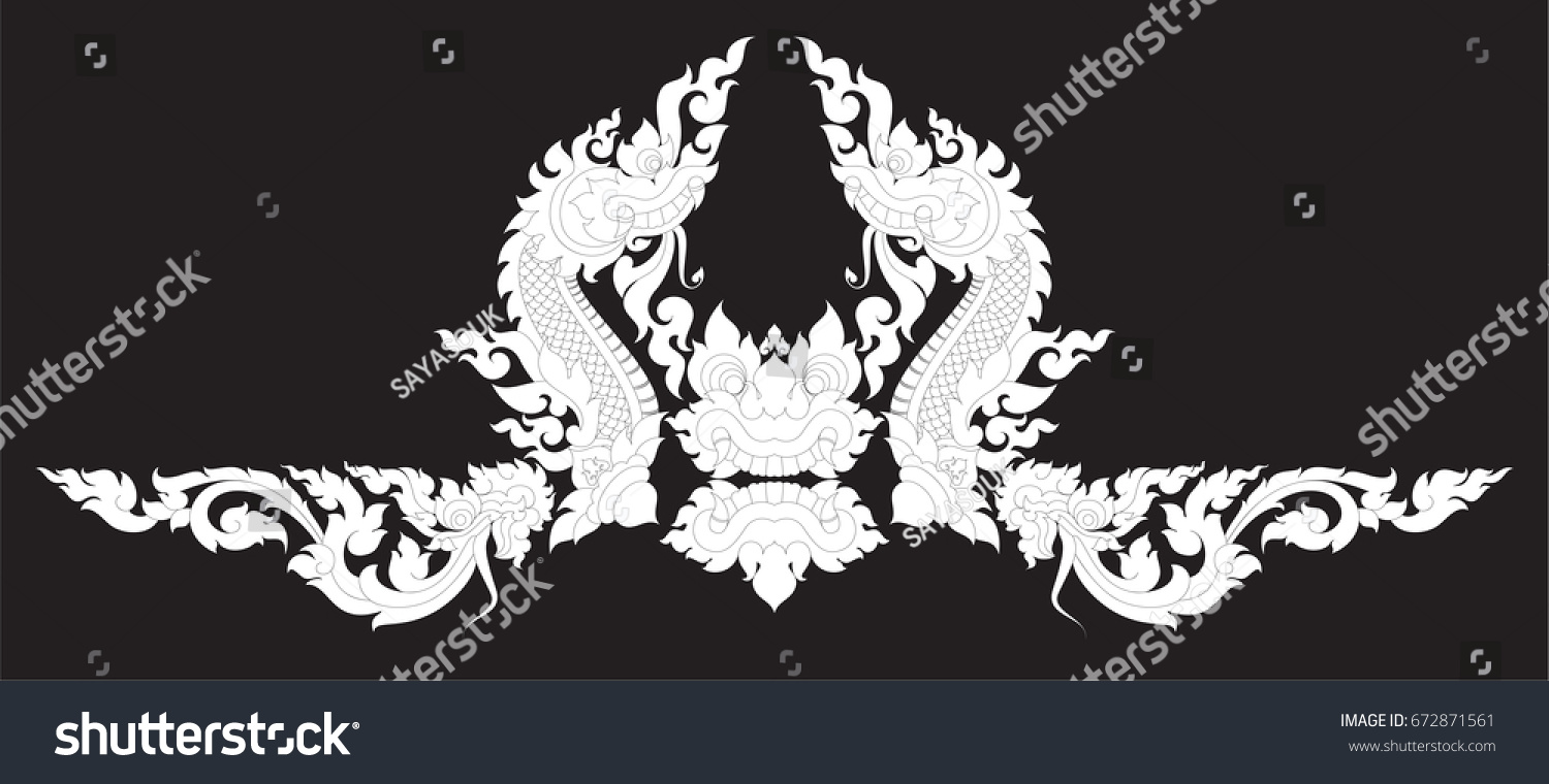 Swirl Doodle Tribal Naga Head Monster Stock Vector (Royalty Free ...