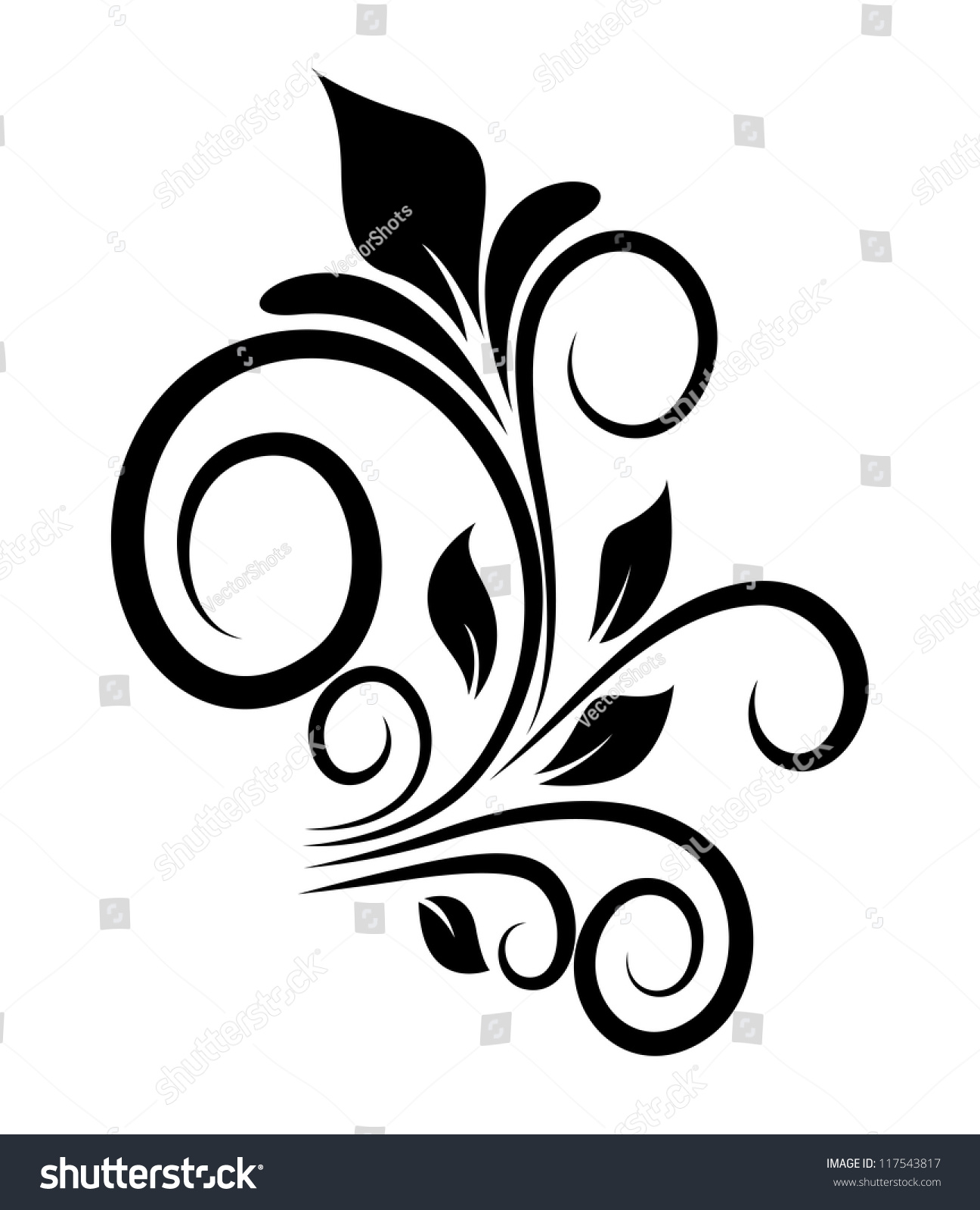 Swirl Floral Element Stock Vector (Royalty Free) 117543817 | Shutterstock