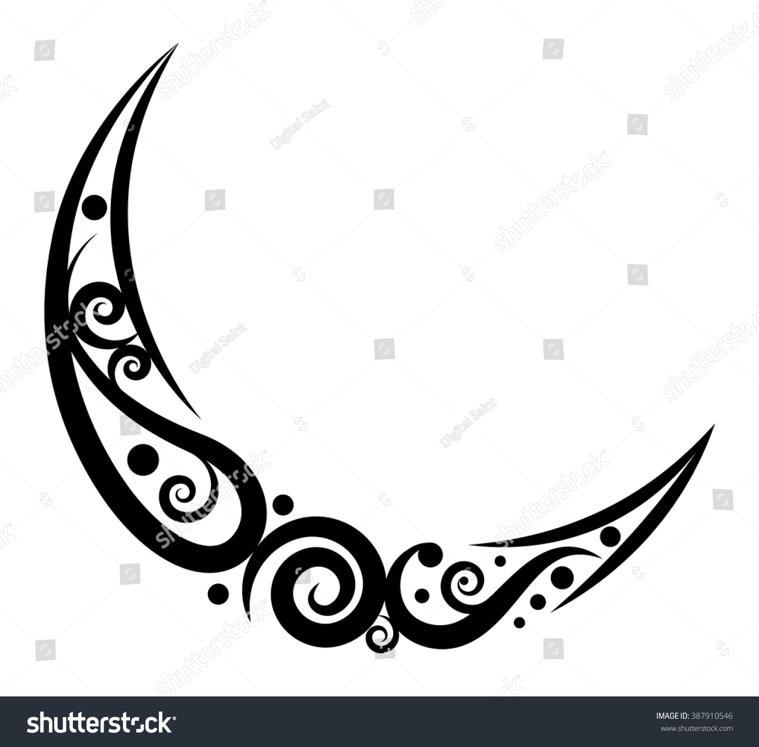 Swirl Moon Illustration - 387910546 : Shutterstock