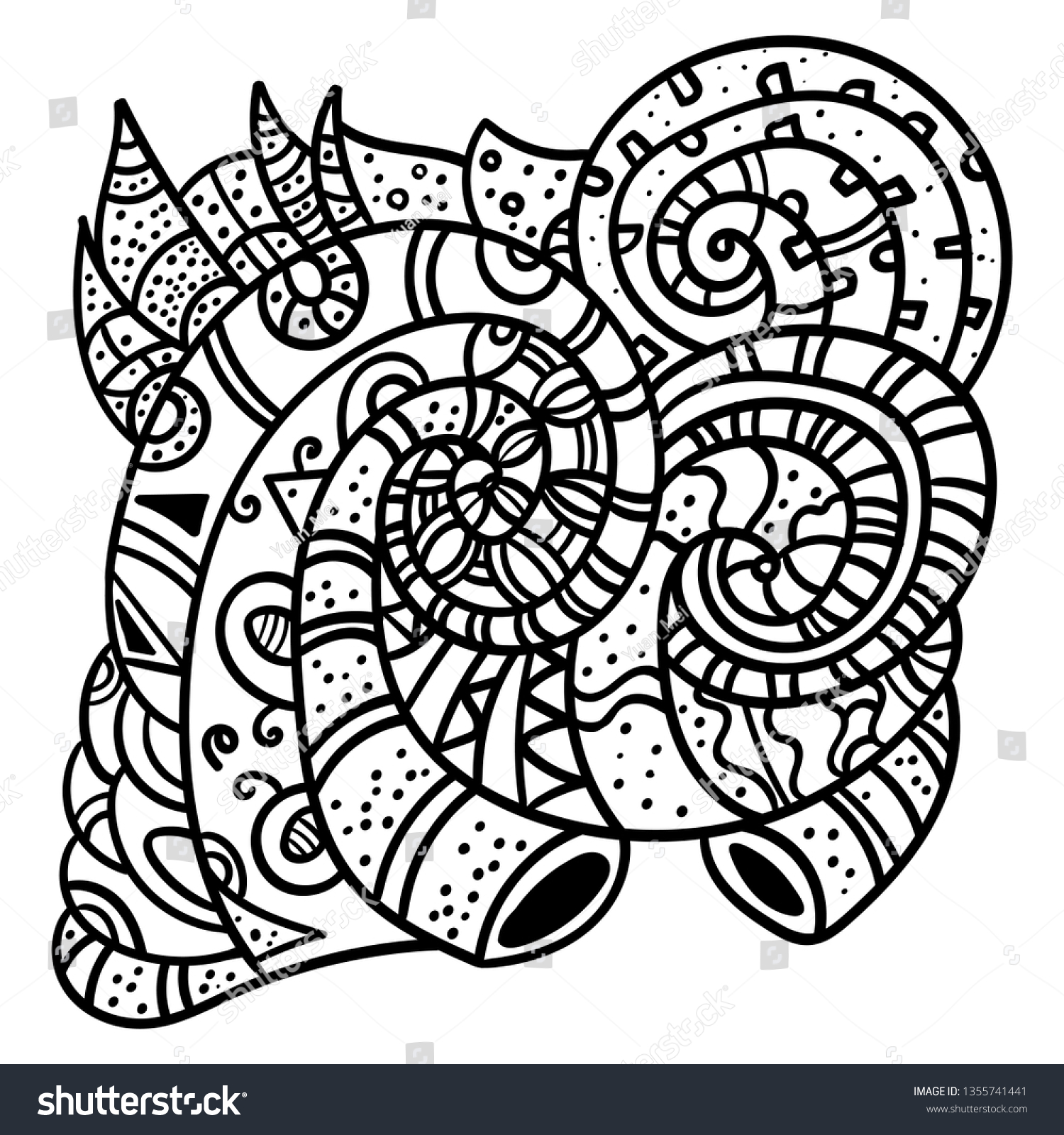 Swirl Pattern Coloring Book Coloring Page Stock Vector (Royalty Free