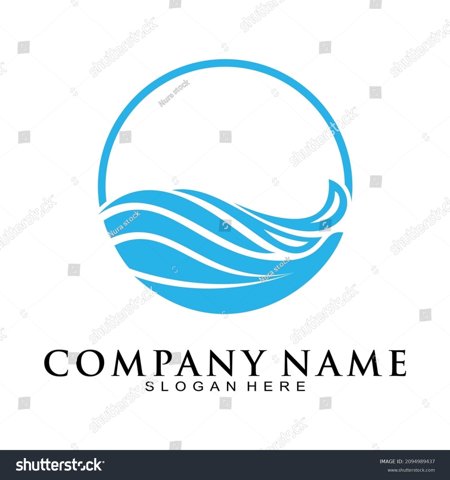 Swirl Sea Wave Illustration Vector Logo Stock Vector (Royalty Free ...