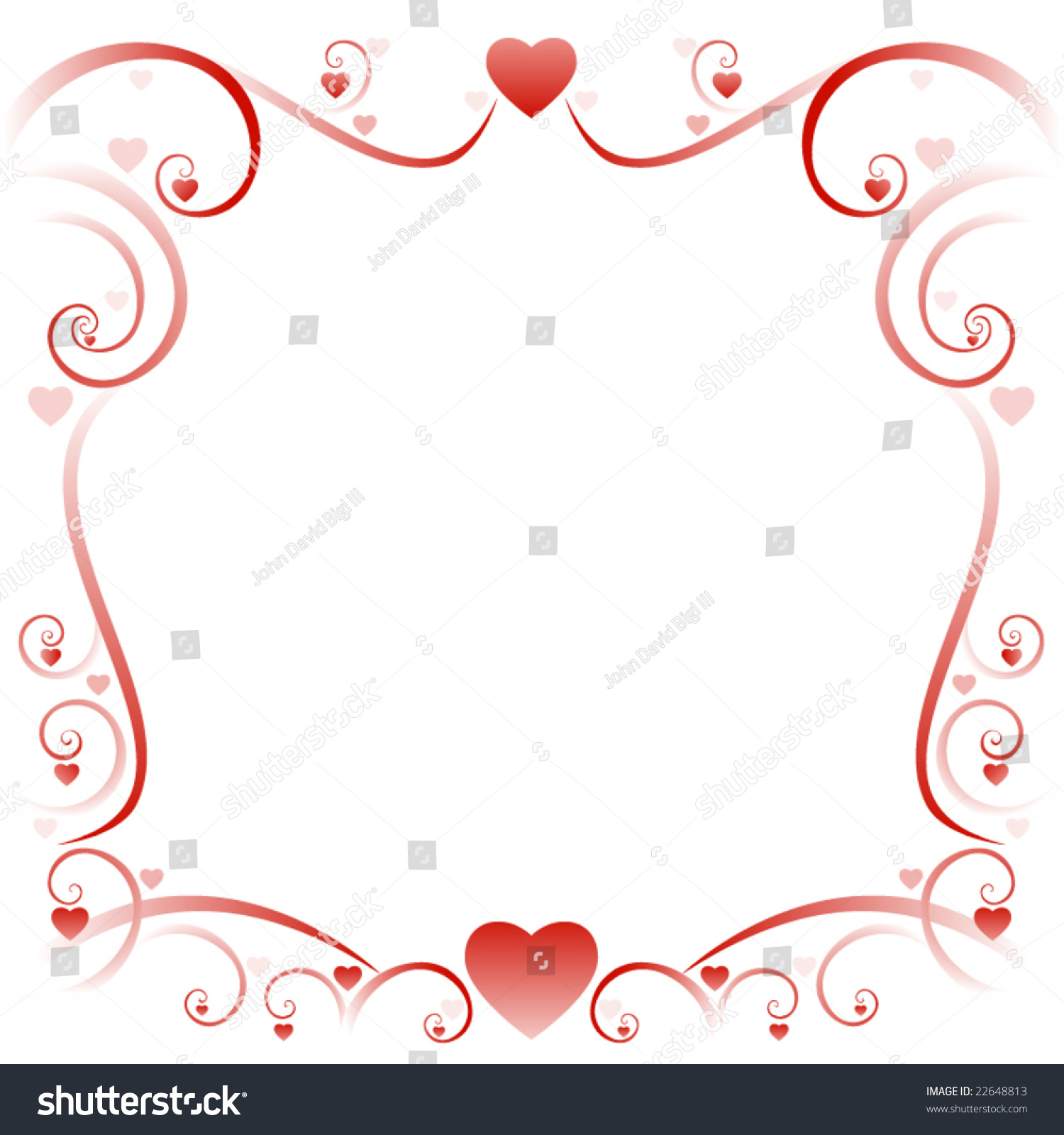 Swirly Decorative Border Hearts Red Pink Stock Vector 22648813 ...