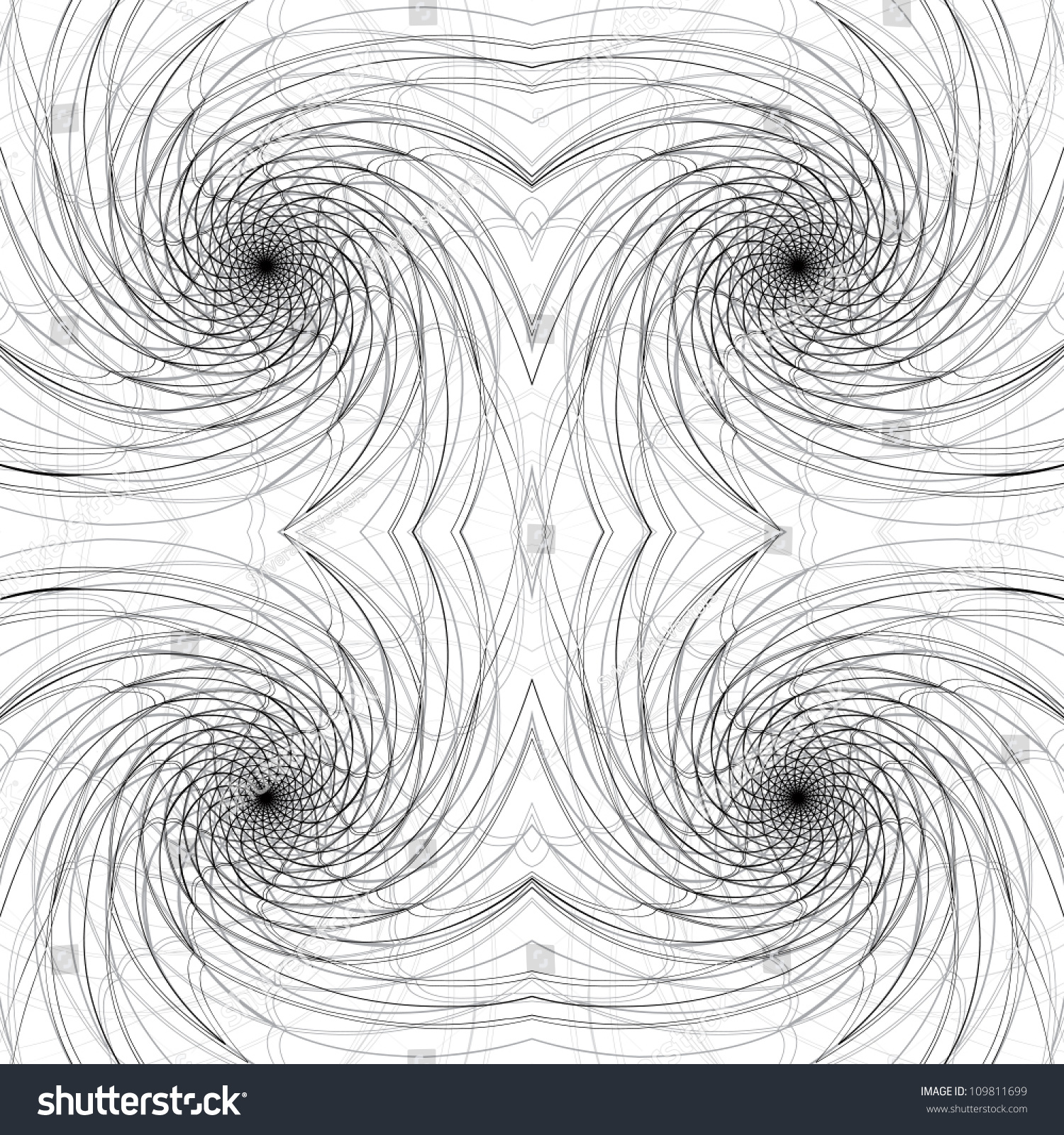 Swirly Lines Seamless Pattern Monochrome Vector Stock Vector 109811699 ...