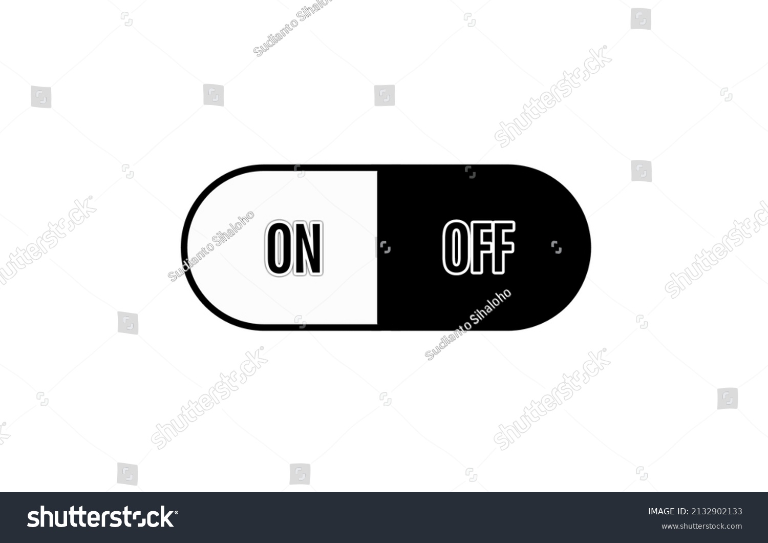 Switch Button Icon On Off Button Stock Vector (Royalty Free) 2132902133 ...