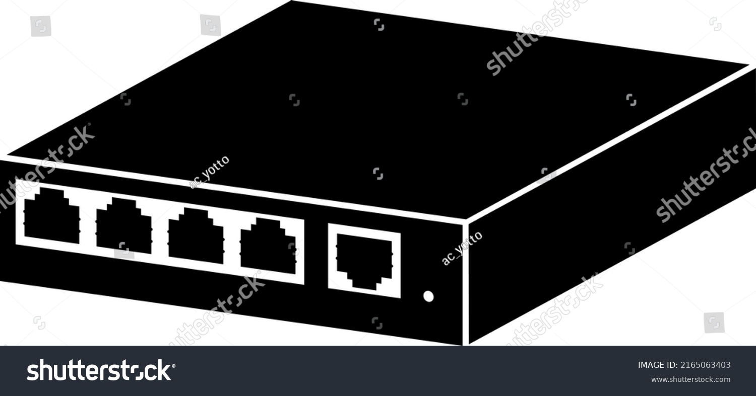 Switching Hub Isolated Vector Silhouette Stock Vector (Royalty Free