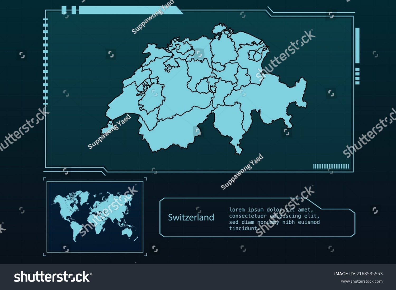 Switzerland Map Futuristic Infographic Map Element Stock Vector   Stock Vector Switzerland Map Futuristic Infographic Map Element Collection Background 2168535553 