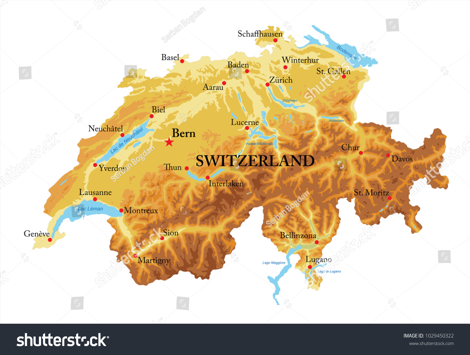 SVG of Switzerland relief map svg