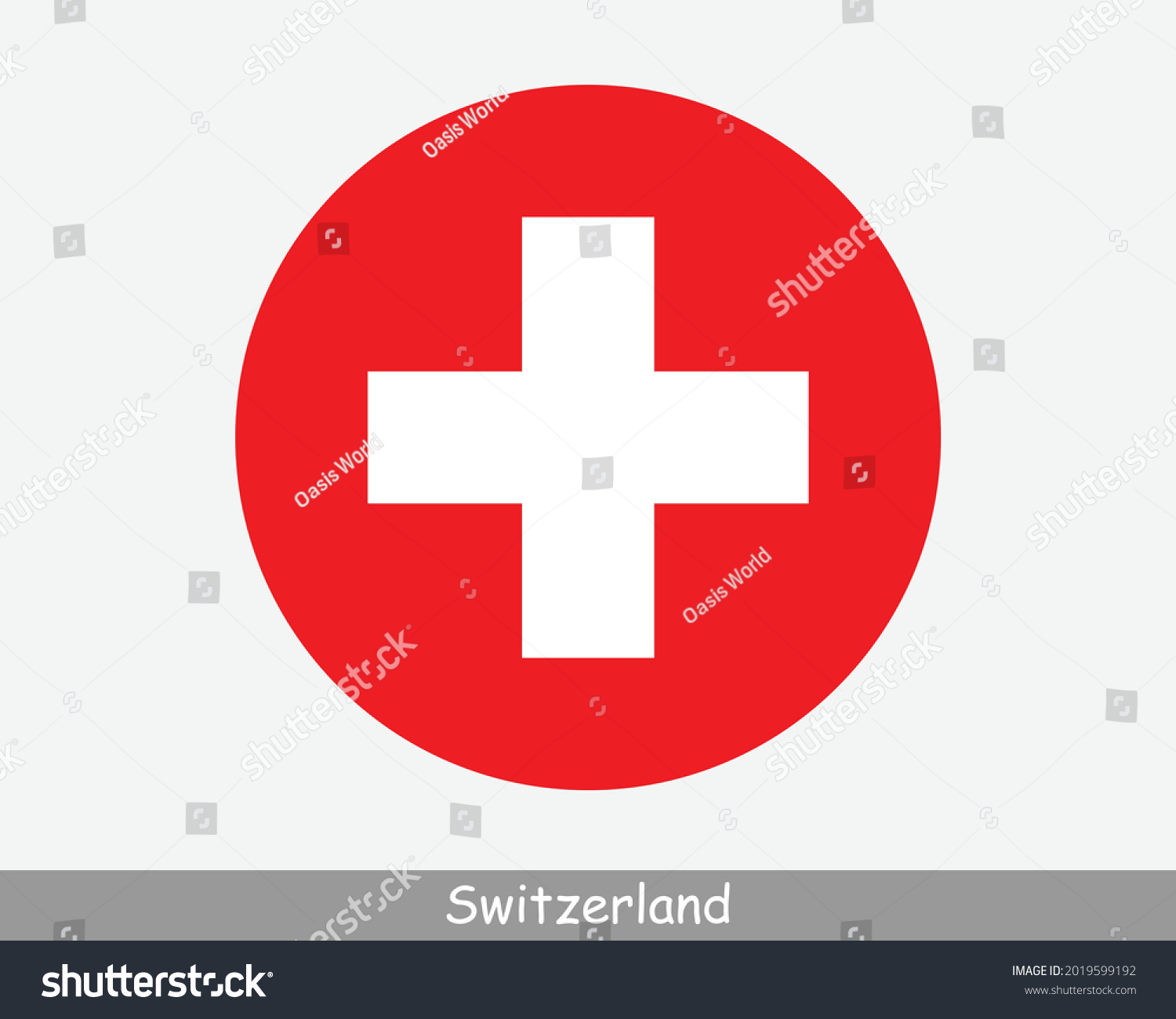 SVG of Switzerland Round Circle Flag. Swiss Circular Button Banner Icon. EPS Vector svg