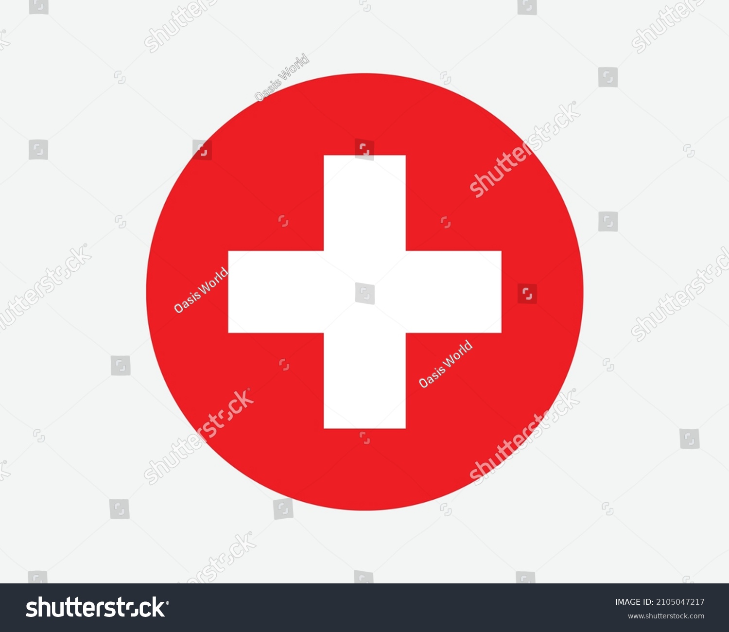 SVG of Switzerland Round Country Flag. Swiss Circle National Flag. Swiss Confederation Circular Shape Button Banner. EPS Vector Illustration. svg