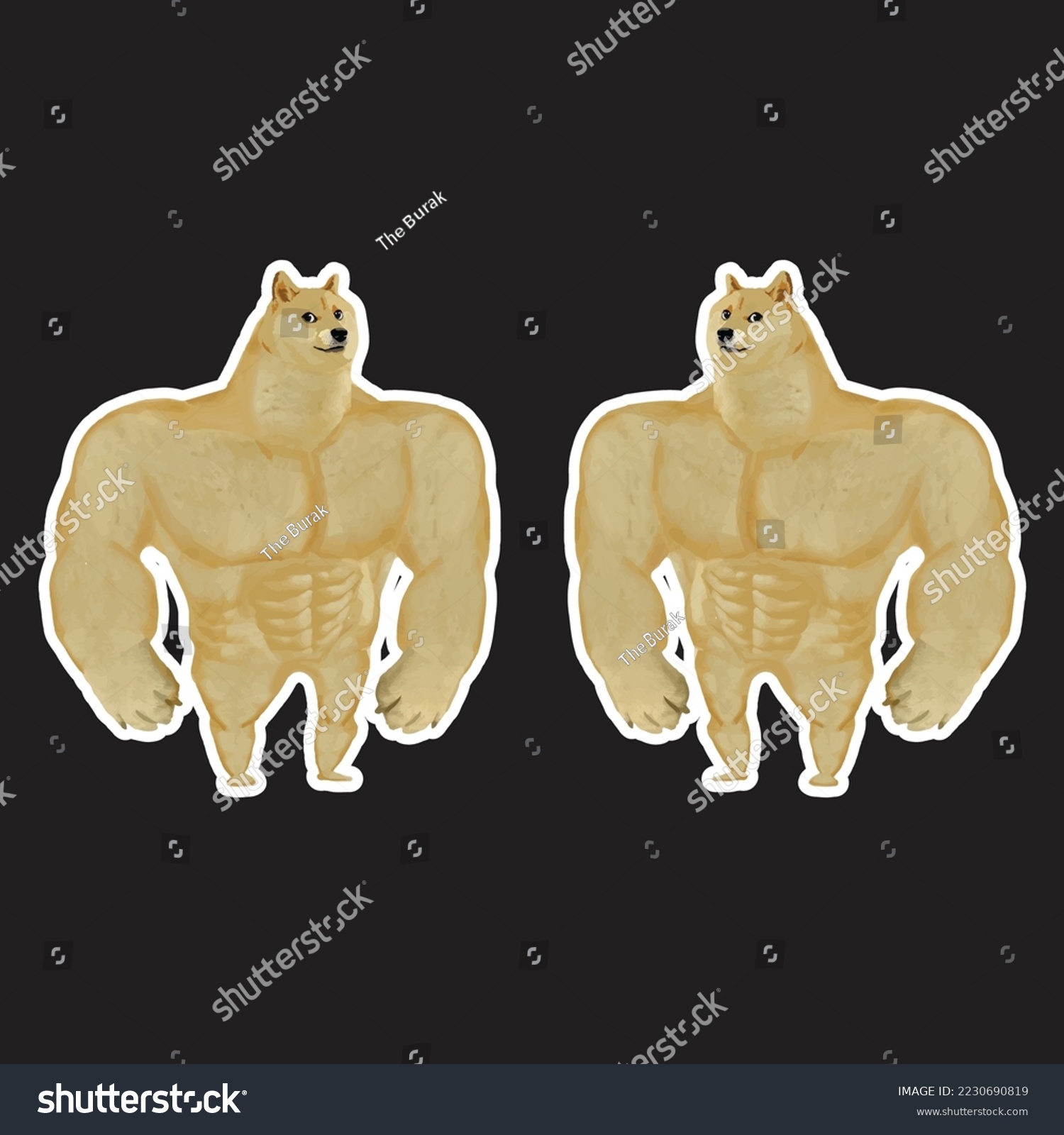 SVG of Swole Doge meme dog Bodybuilder doge vector illustration svg
