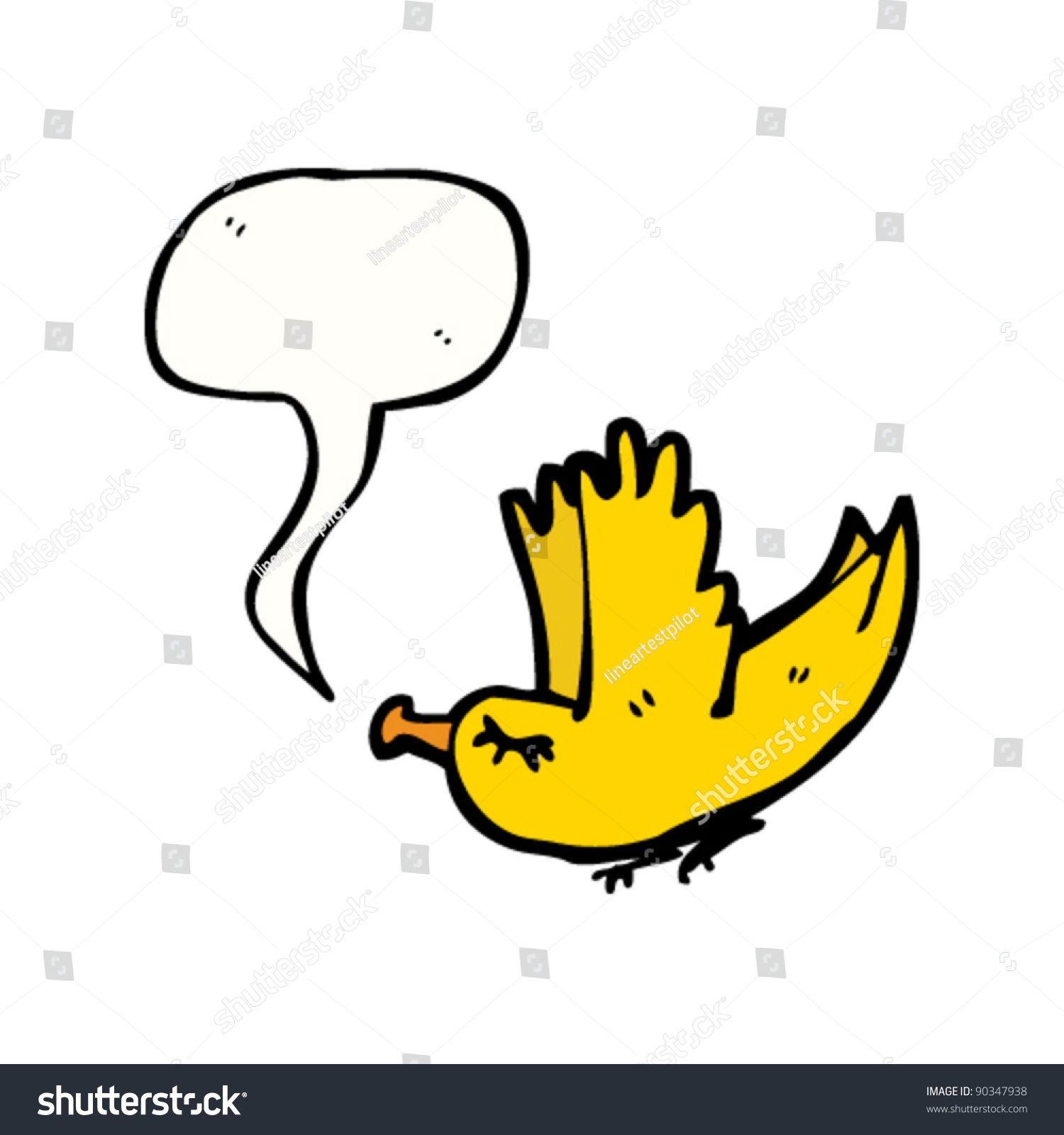 Swooping Bird Singing Cartoon Stock Vector Illustration 90347938 ...