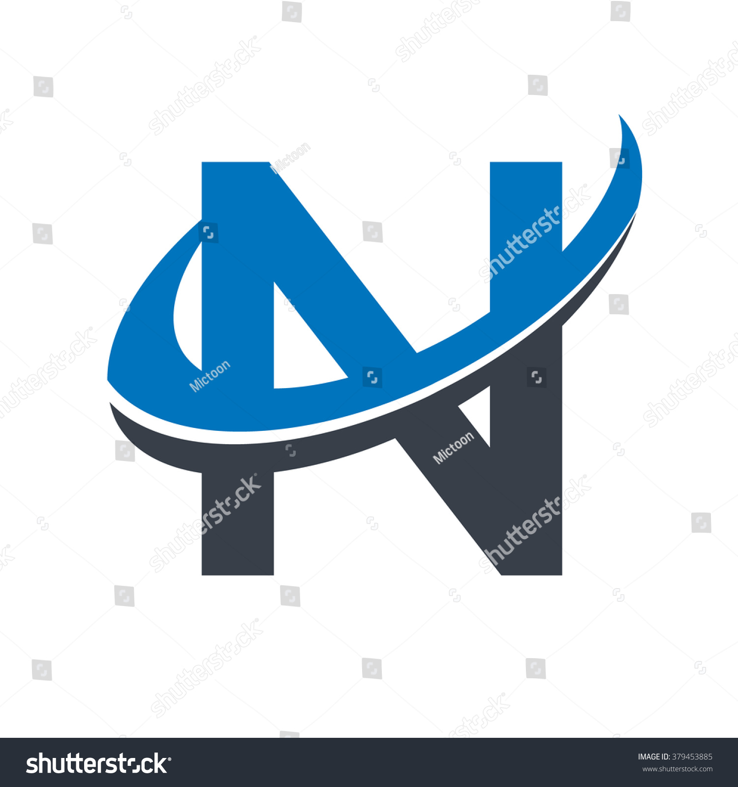 Swoosh Alphabet Logo Icon Letter N Stock Vector (Royalty Free ...