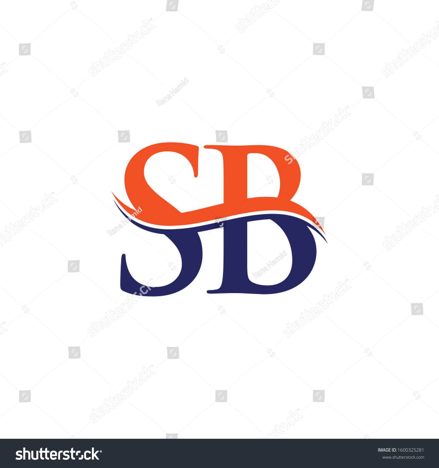 Swoosh Letter Sb Logo Design Vector Stock Vector (Royalty Free) 1600325281