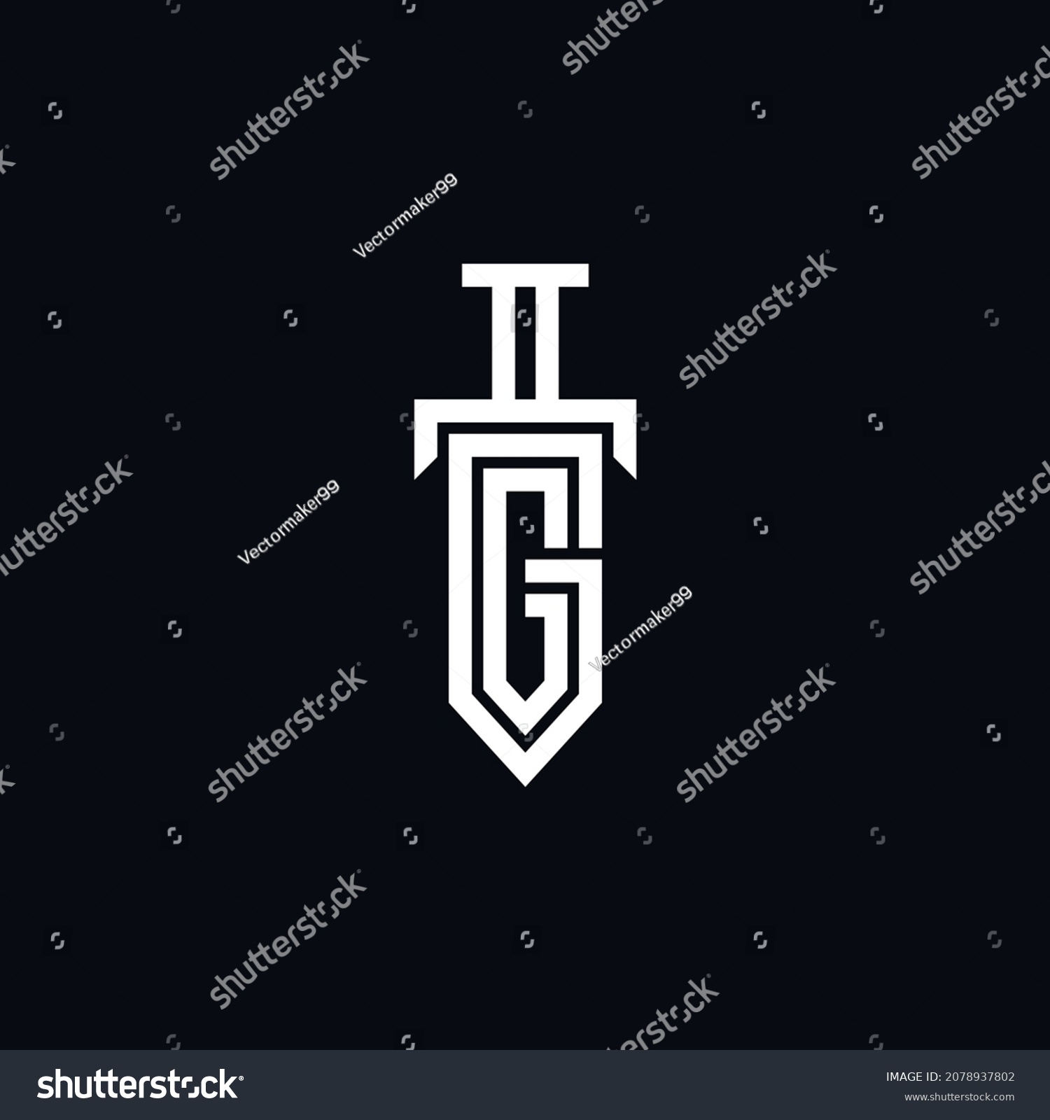 Sword Letter G Logo Company Template Stock Vector (Royalty Free ...