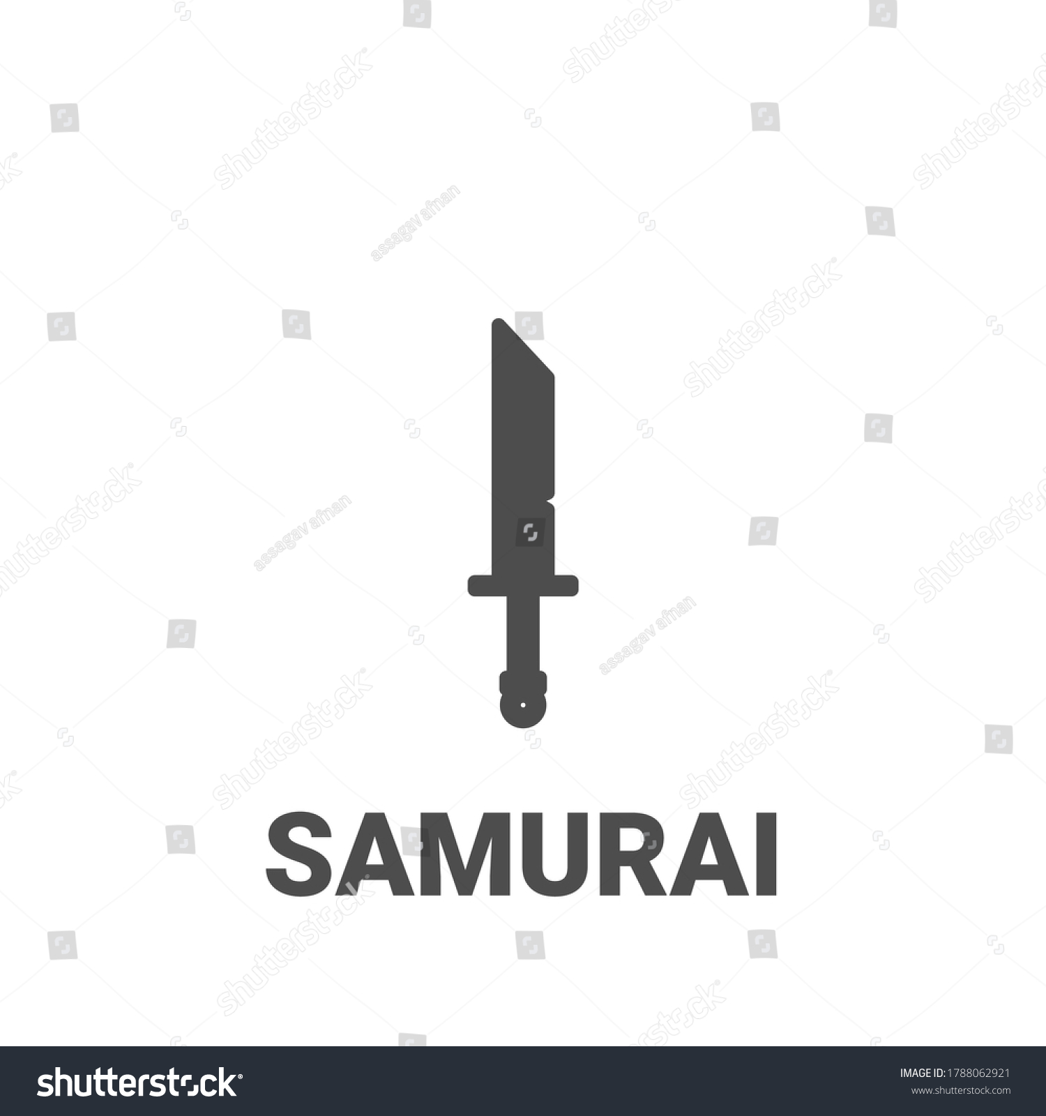 Sword Vector Silhouette Logo Flat Icon Stock Vector (Royalty Free ...