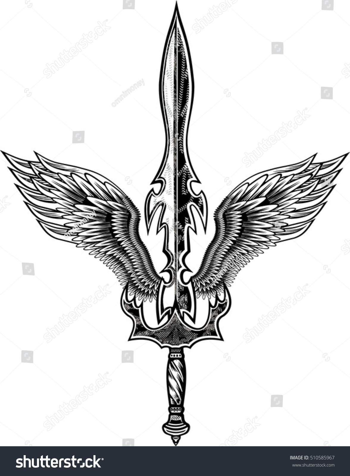 Sword Wings Stock Vector 510585967 - Shutterstock