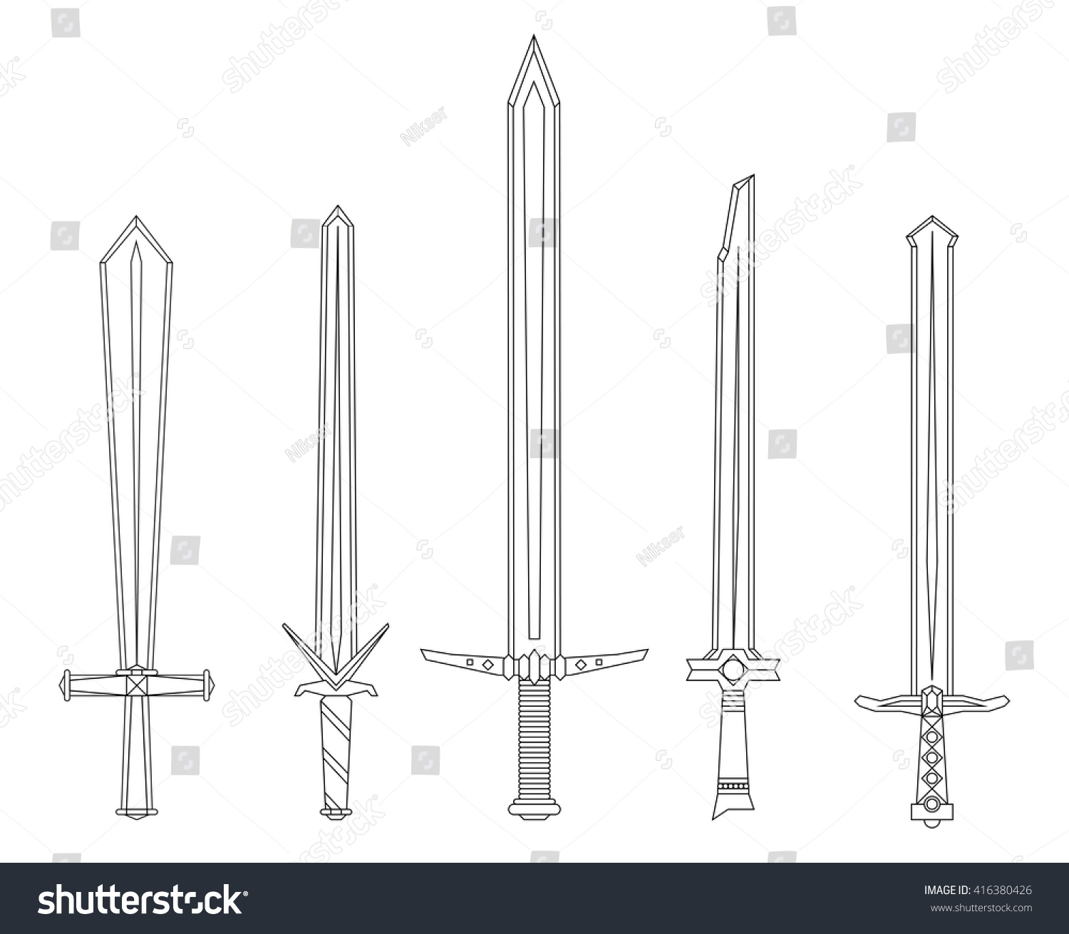 Swords Stock Vector 416380426 - Shutterstock