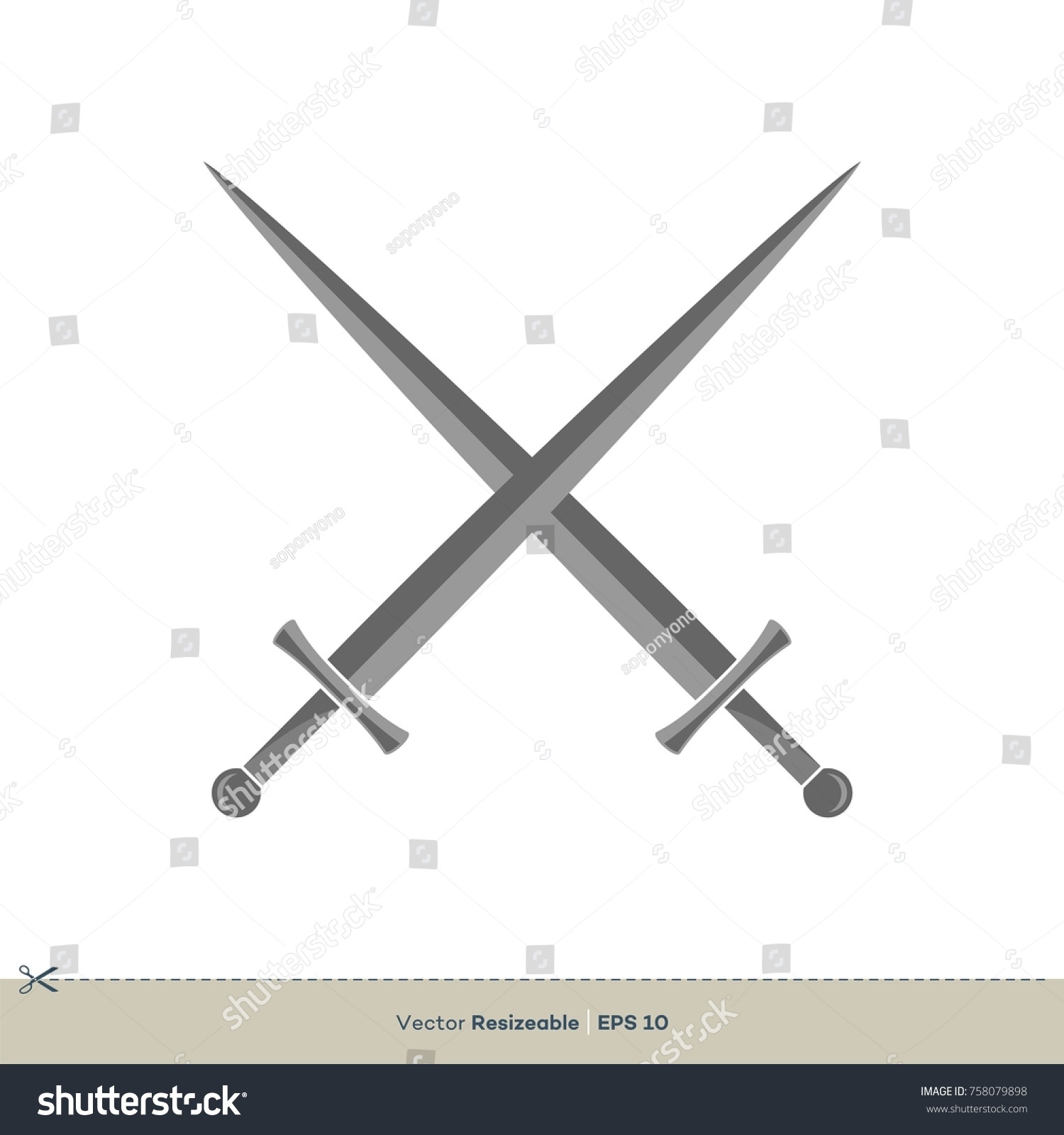 Swords Icon Vector Logo Template Illustration Stock Vector (Royalty ...