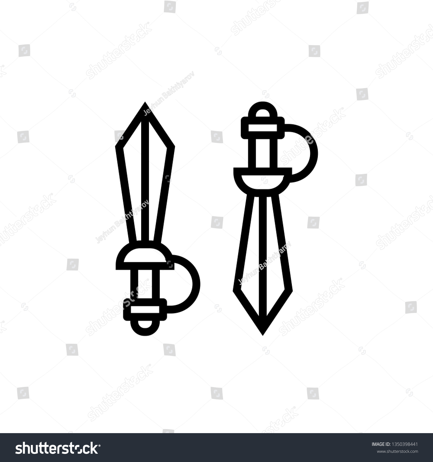 Swords Vector Icon Ancient Sword Icon Stock Vector (Royalty Free ...