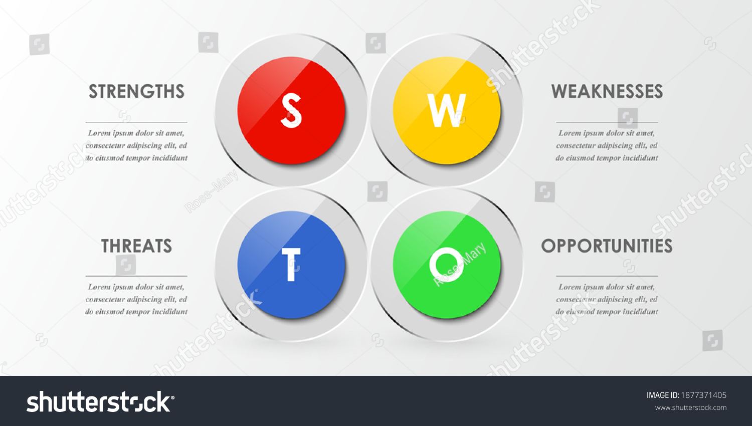 Swot Analysis Business Infographic Template Can Stock Vector (Royalty ...