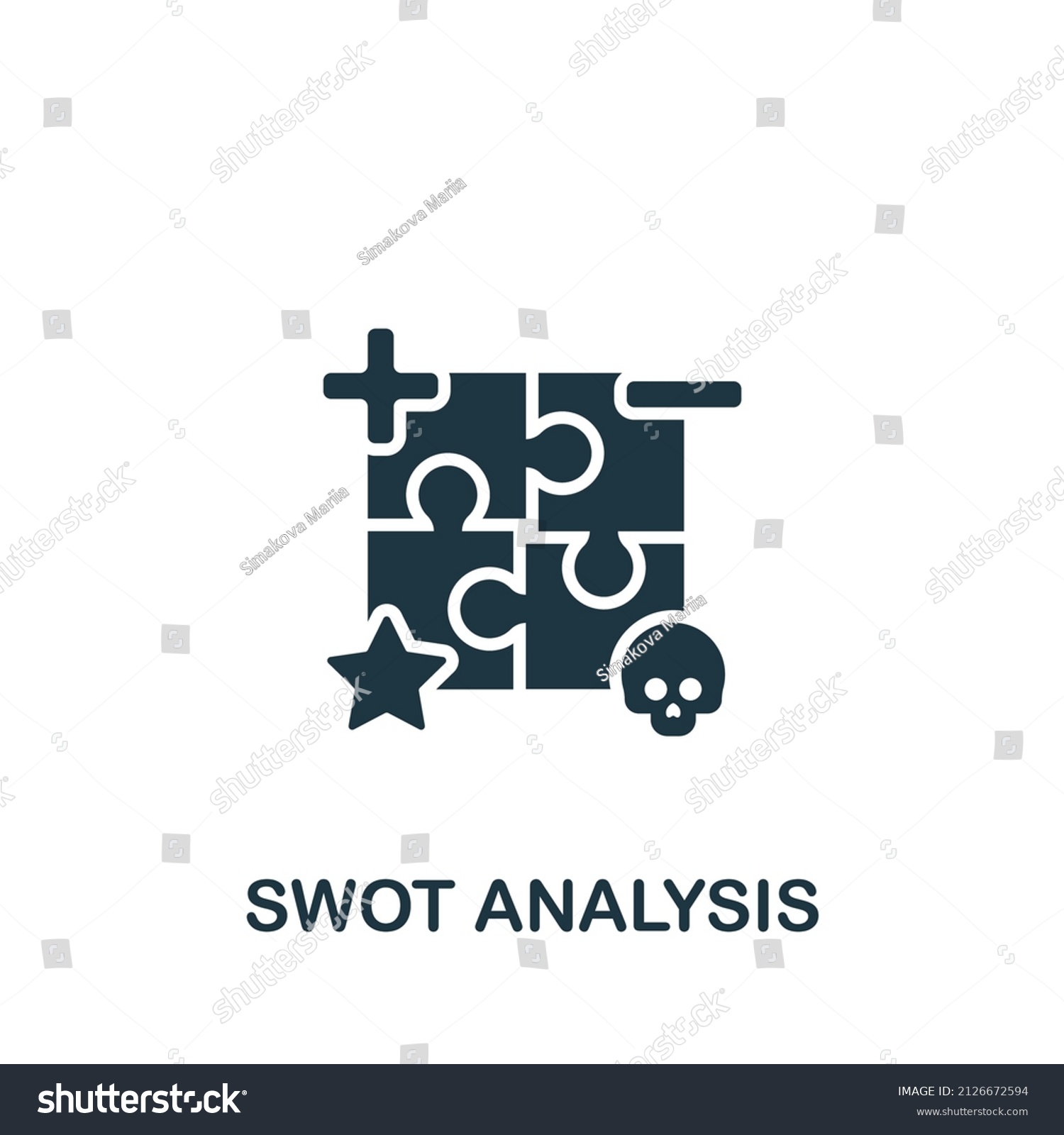 Swot Analysis Icon Monochrome Simple Icon Stock Vector (Royalty Free ...