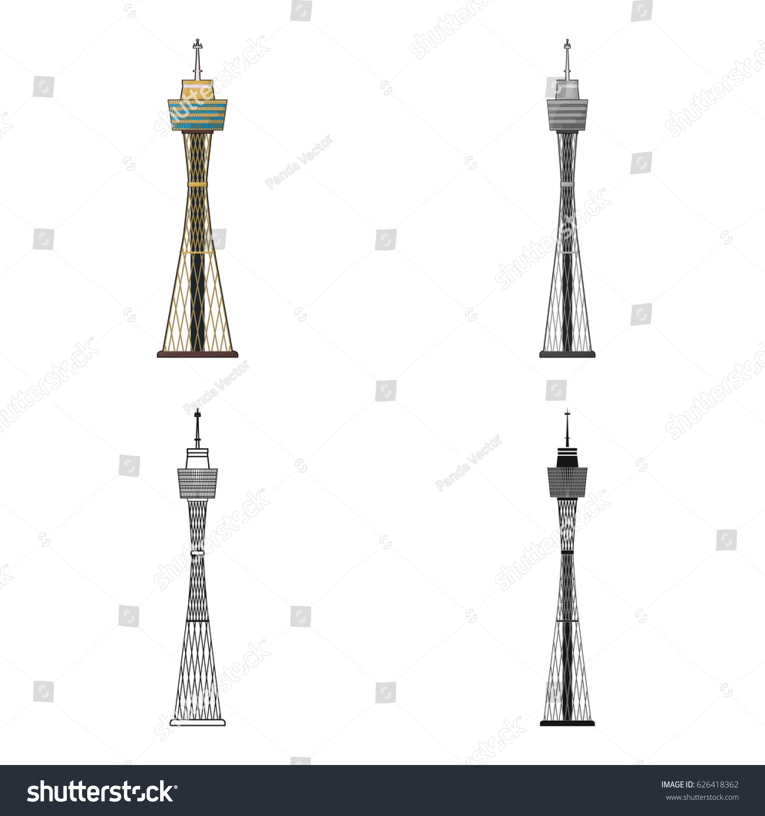 Sydney Tower Icon Cartoon Style Isolated Stock Vector (Royalty Free ...