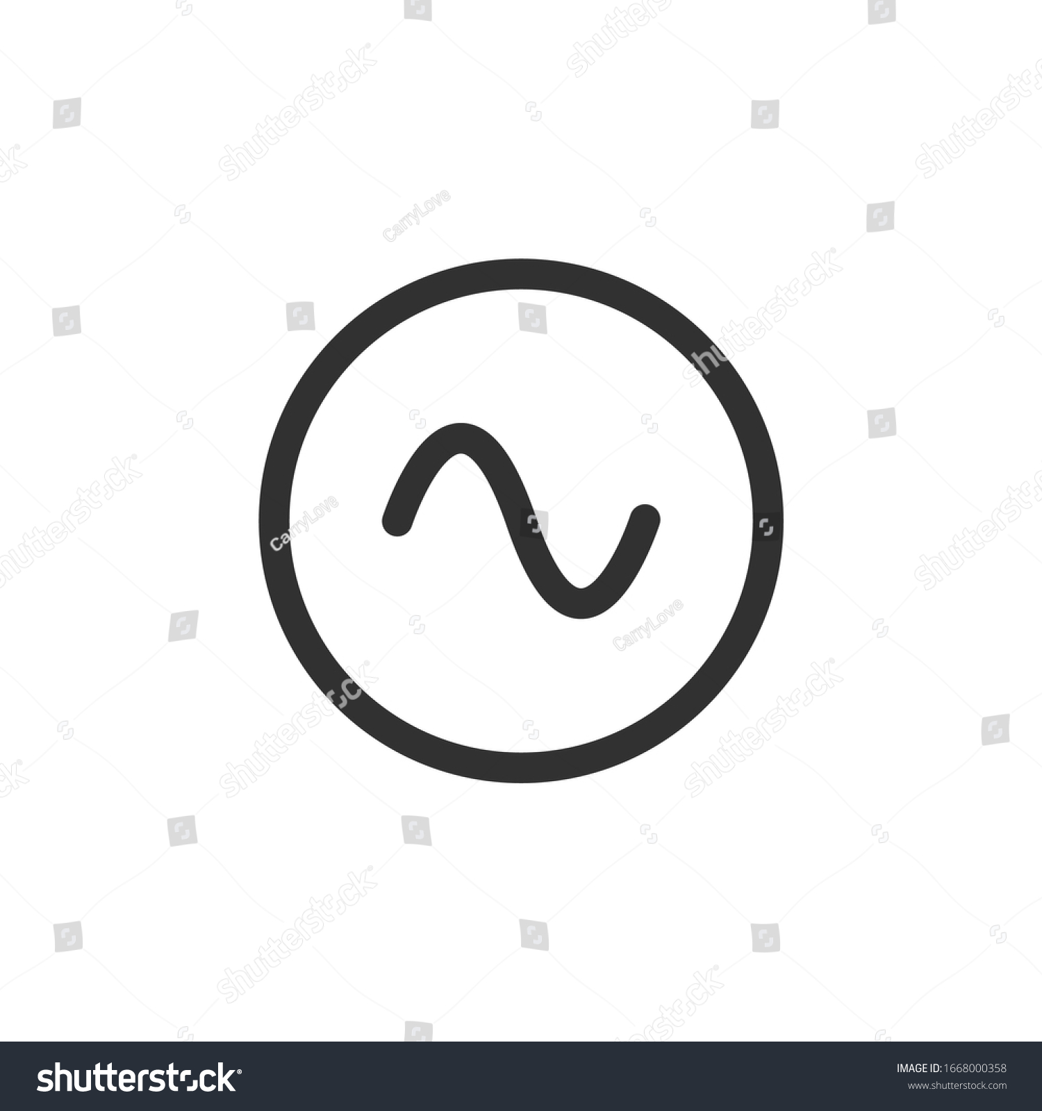 Symbol Ac Source Ac Sinusoid Icon Stock Vector Royalty Free 1668000358