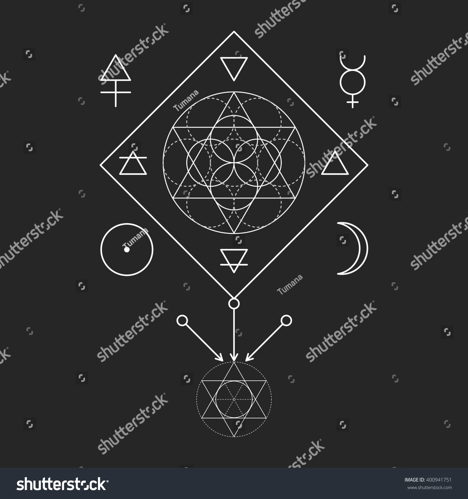 Symbol Alchemy Sacred Geometry Linear Character Stock Vector (Royalty ...