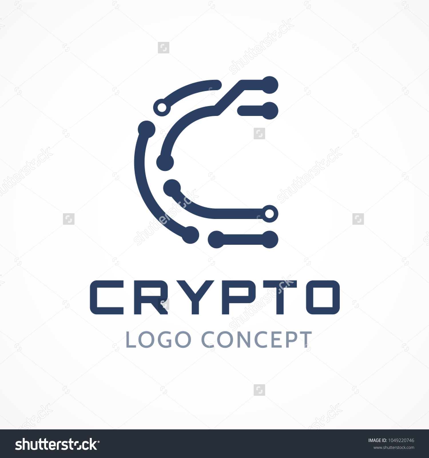 SVG of Symbol of any cryptocurrency. Letter C in form of chip lines. Template for logo svg