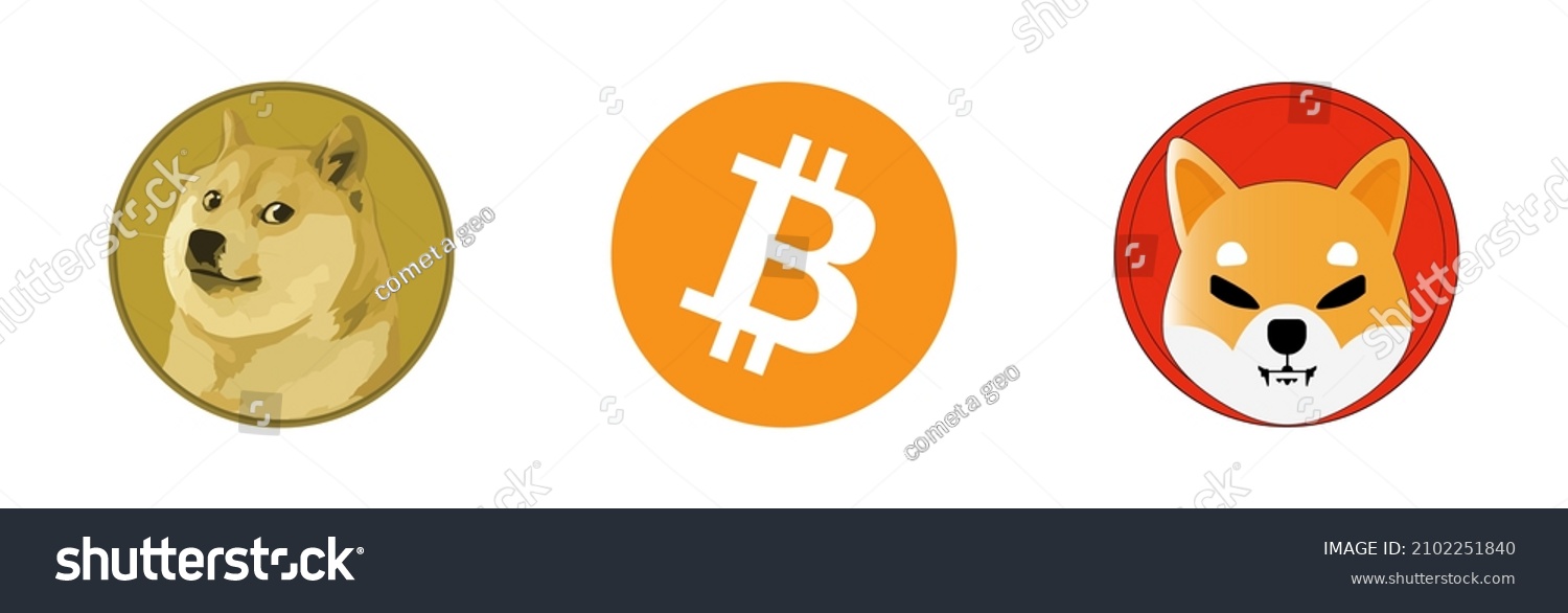 SVG of Symbol of cryptocurrency, symbol of Dogecoin Bitcoin and Shiba Inu. Vector svg