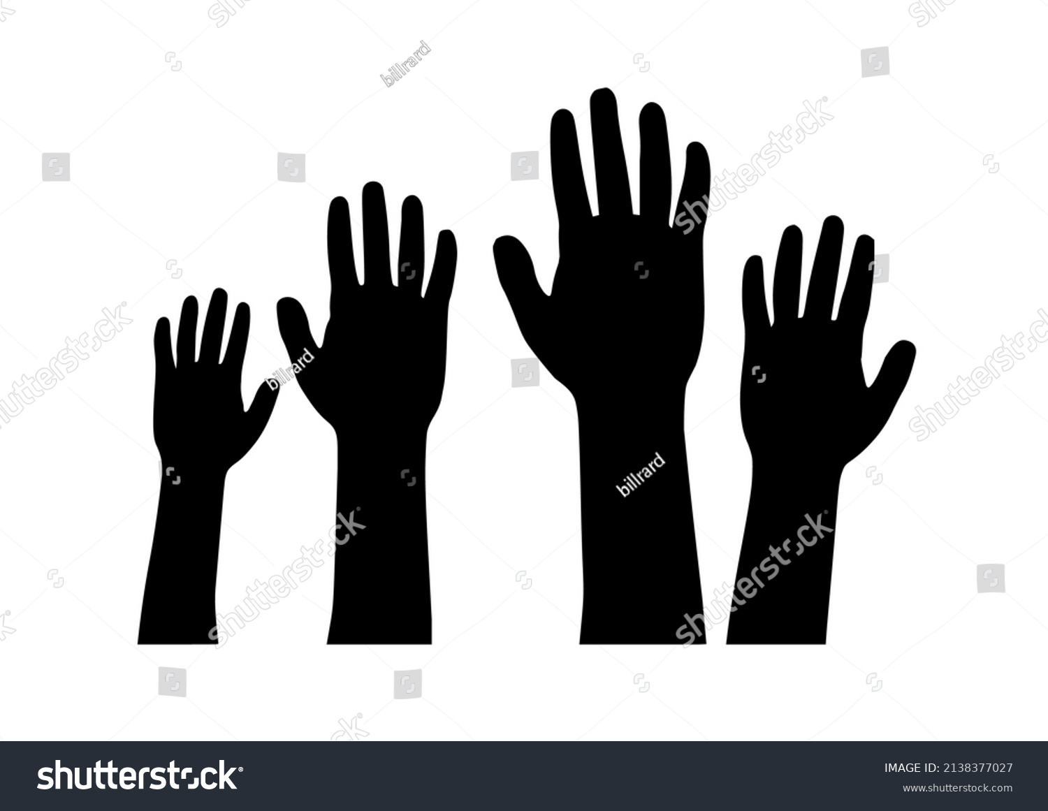 Symbol Raised Hands Black Color Stock Vector (Royalty Free) 2138377027 ...