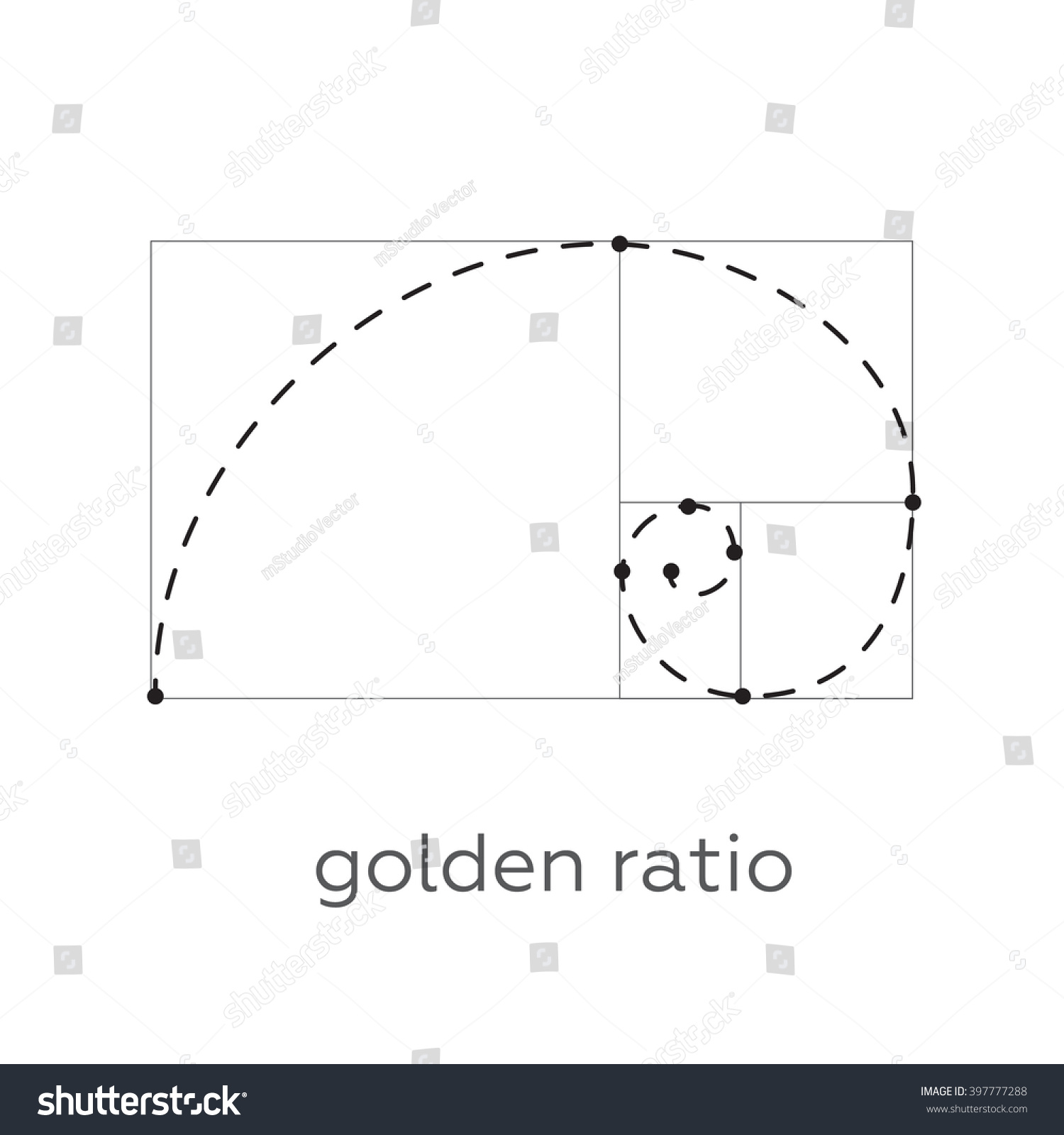 Symbol Golden Ratio Tattoo Black Lines Stock Vector (Royalty Free ...