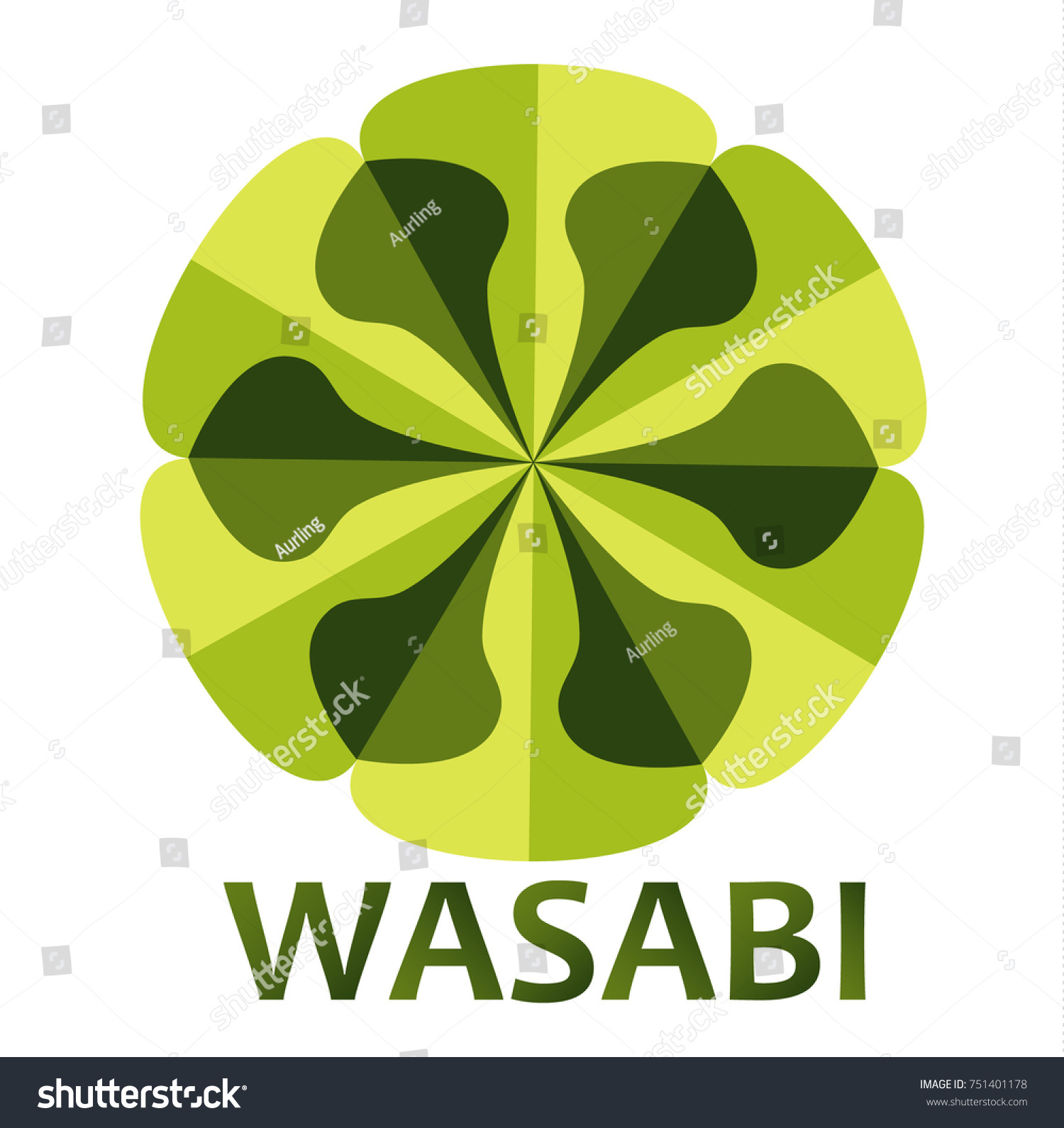 Symbol Wasabi Logo Banner Sushi Bar Stock Vector (Royalty Free