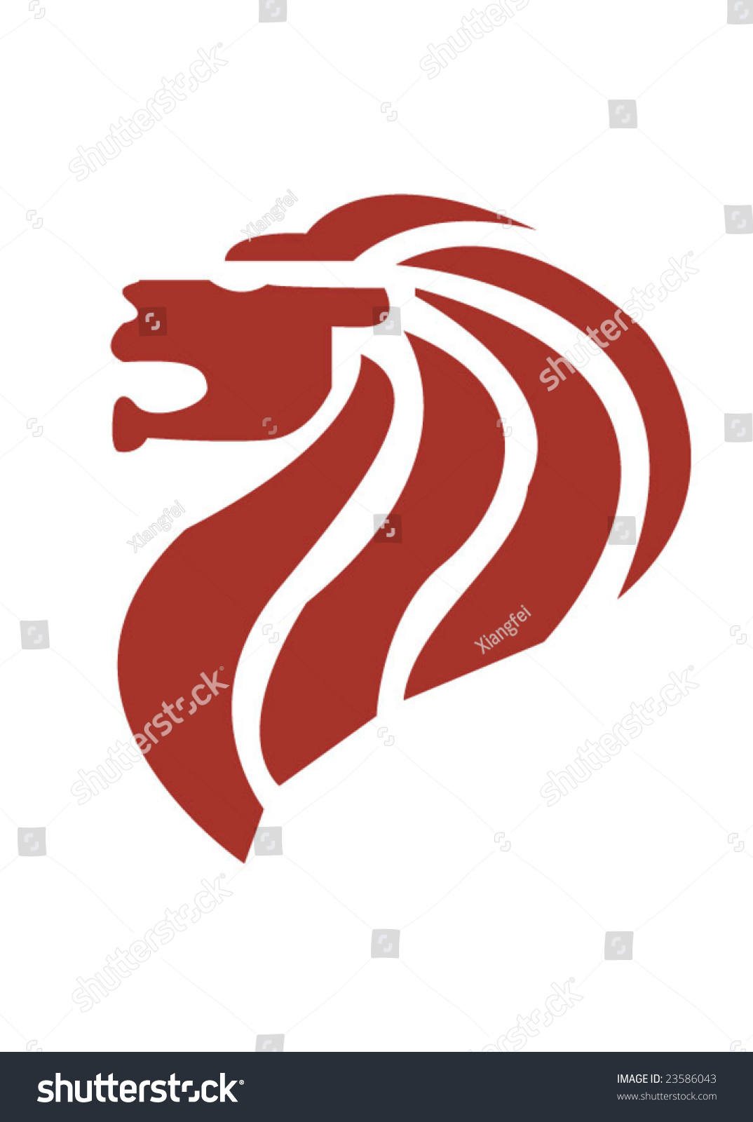 Symbol Os Singapore Lion Head Stock Vector 23586043 Shutterstock