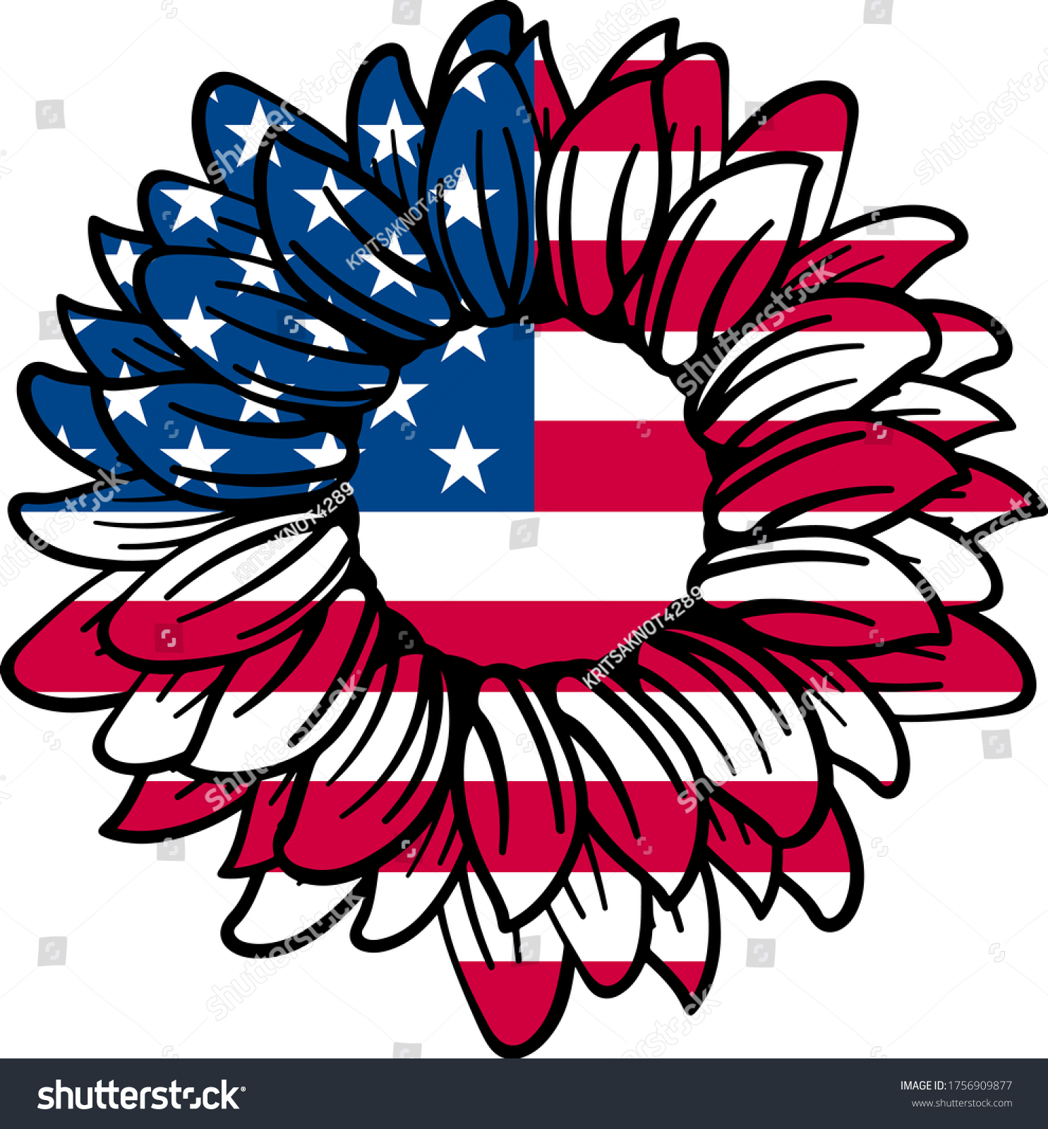 Download Symbol 4th July Usa Flag Inside Stock Vector Royalty Free 1756909877