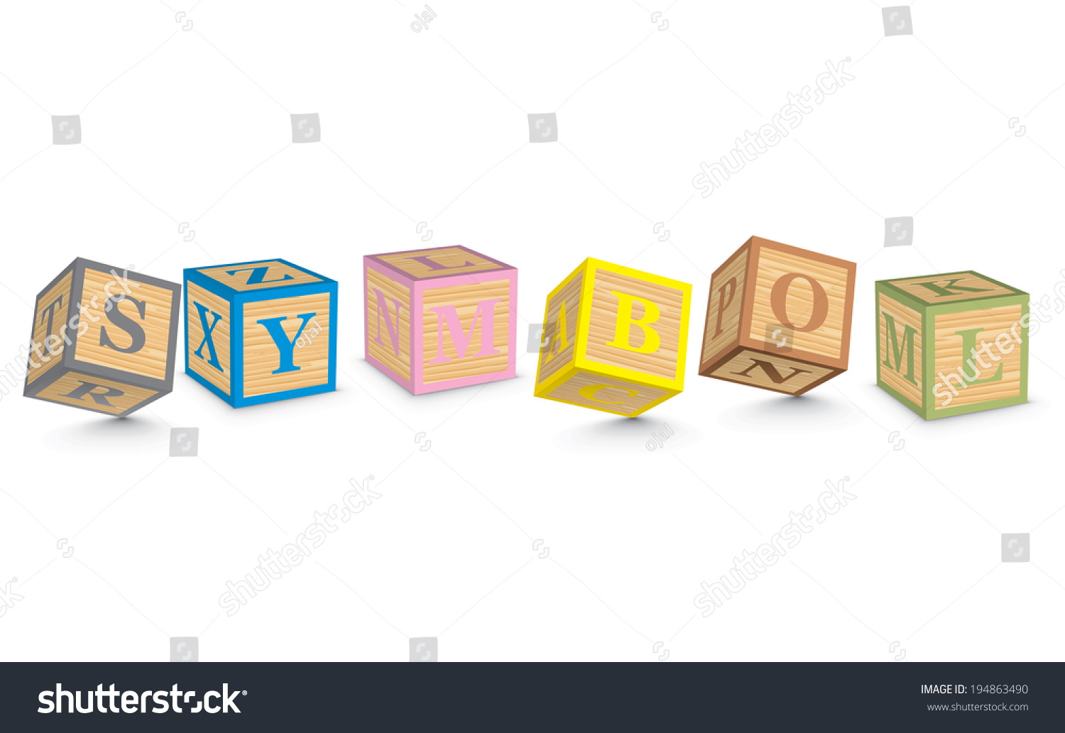 Symbol Written Alphabet Blocks Vector Illustration Stock Vector ...