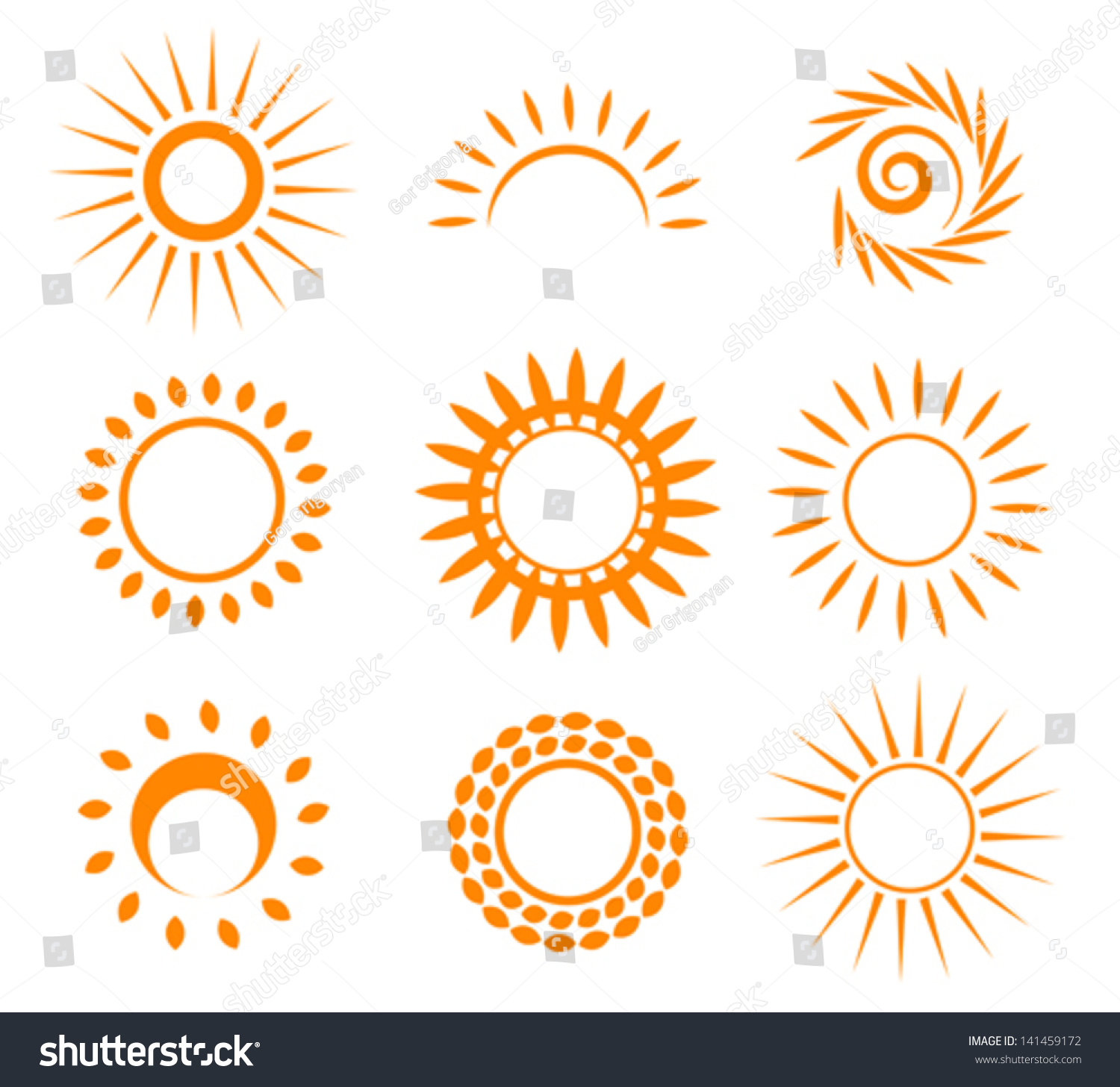 Symbolic Sun Set. Vector Illustration - 141459172 : Shutterstock