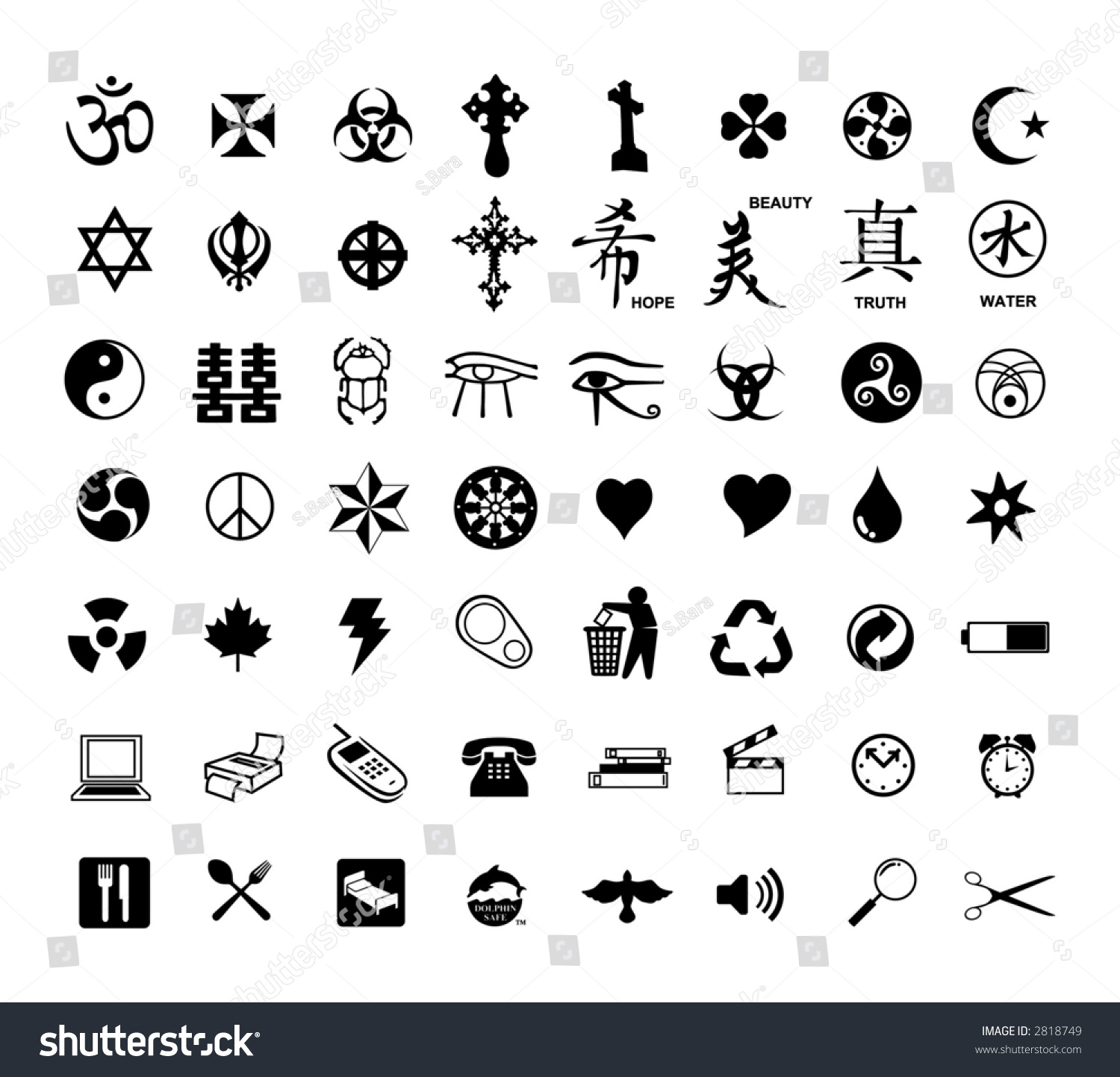 Symbols Collection Stock Vector 2818749 - Shutterstock