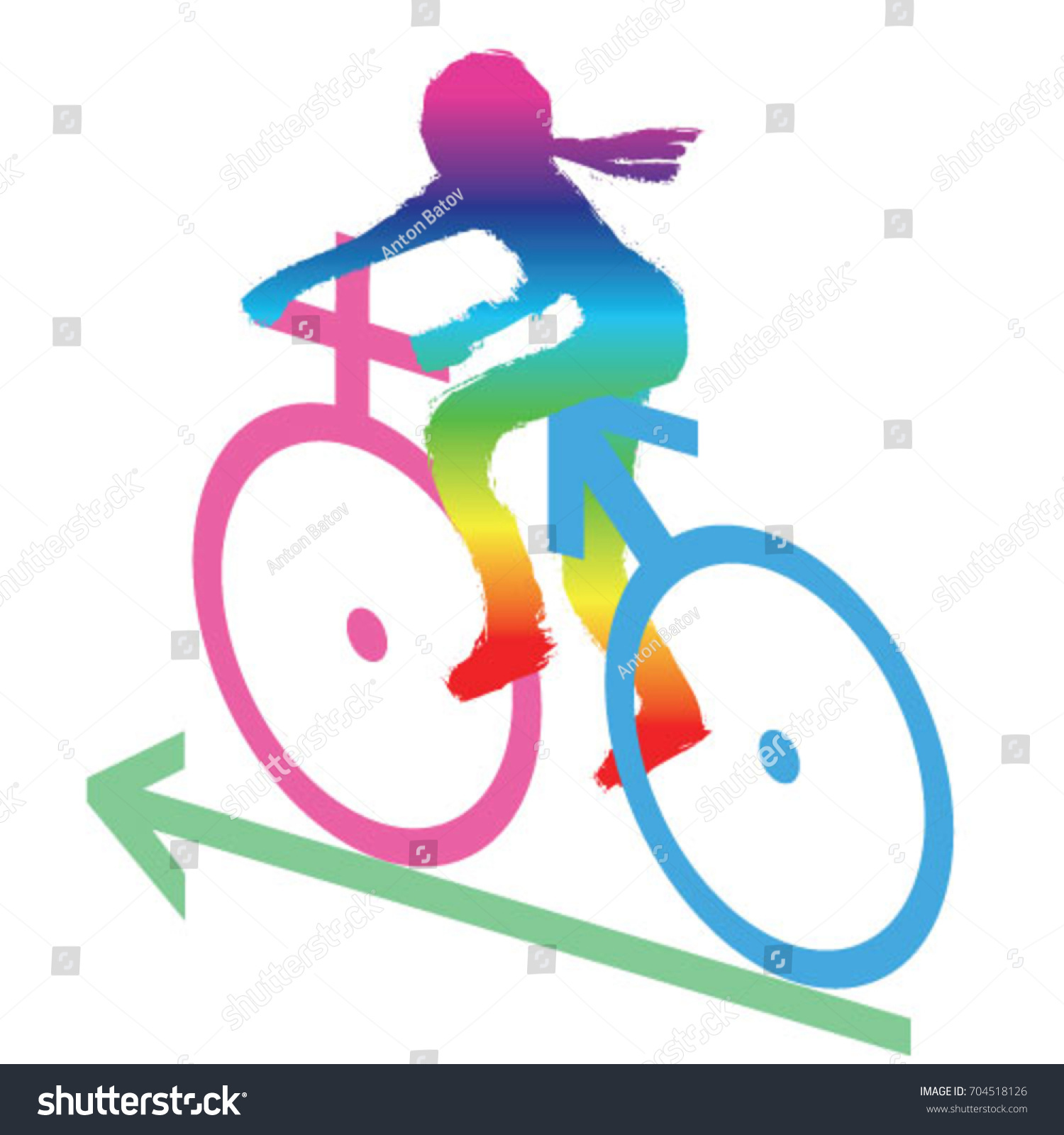 Symbols Male Female Sex Form Bicycle Stock Vector Royalty Free 704518126 3999