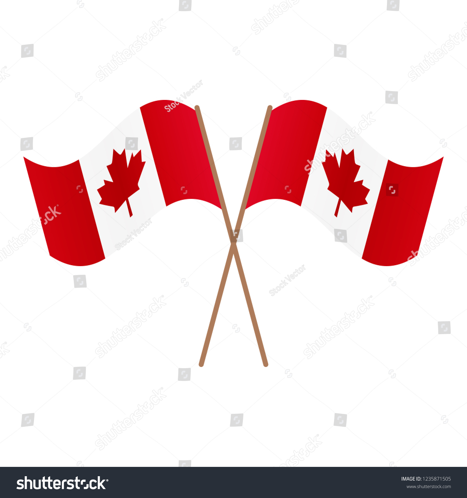 Symmetrical Crossed Canada Flags Stock Vector (Royalty Free) 1235871505 ...