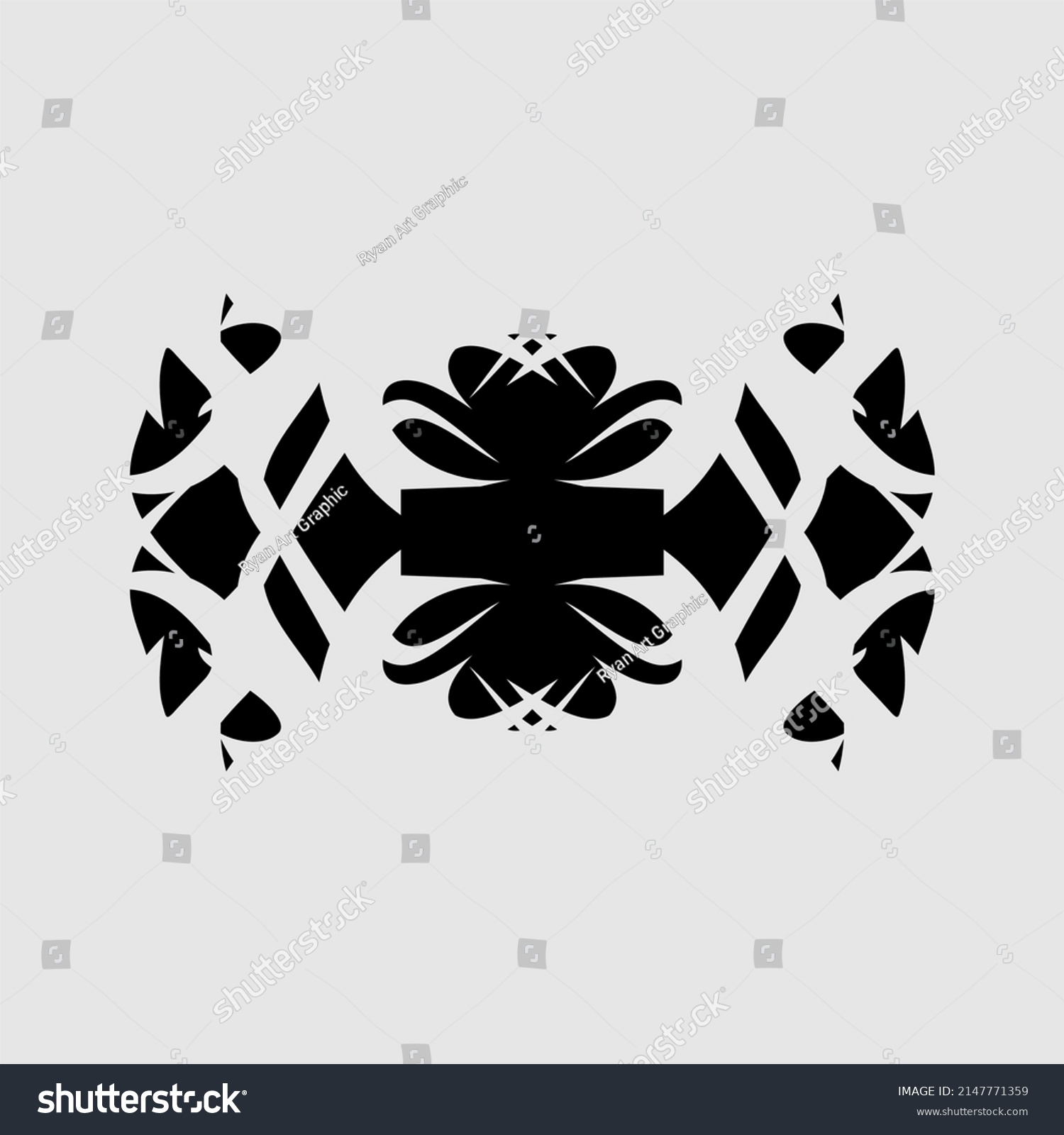 Symmetrical Unique Simple Maori Pattern Vector Stock Vector Royalty