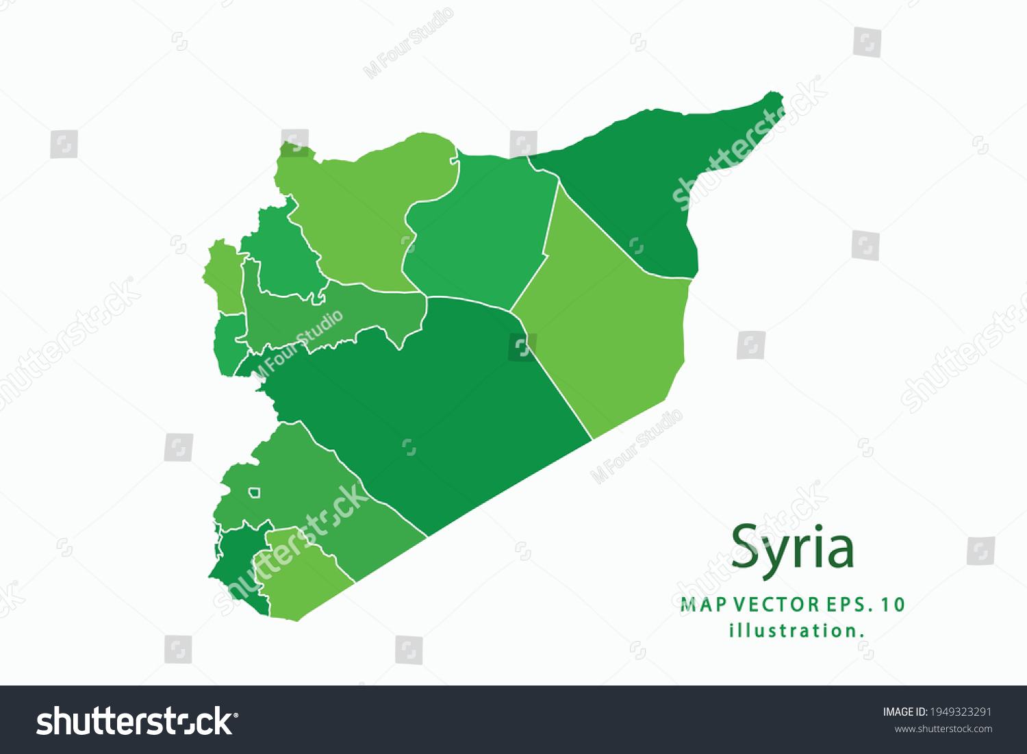 Syria Map Vector Eps10 Green Color Stock Vector (Royalty Free ...