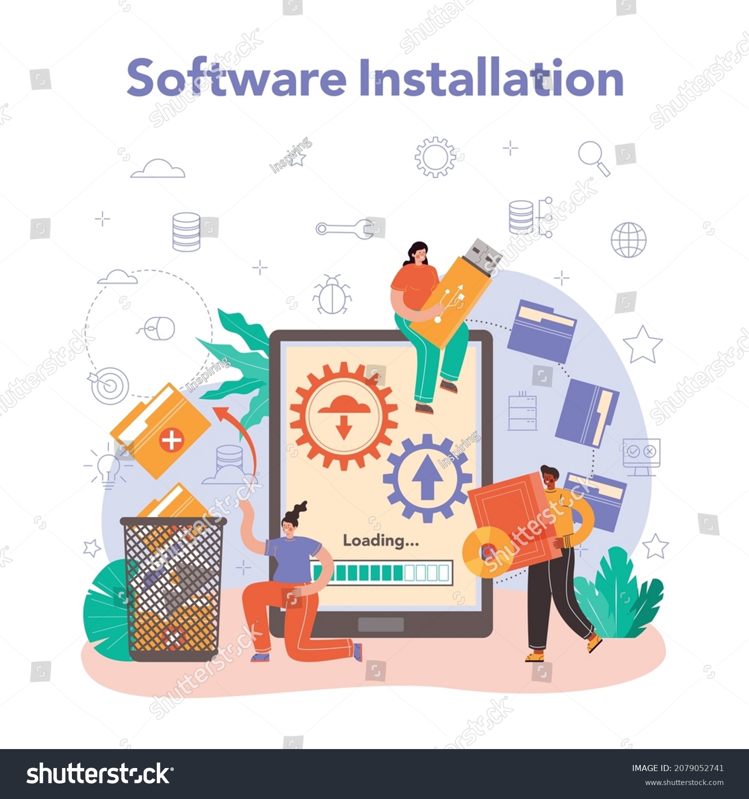 System Administrator Technical Work Server Work Stock Vector Royalty Free 2079052741 4551