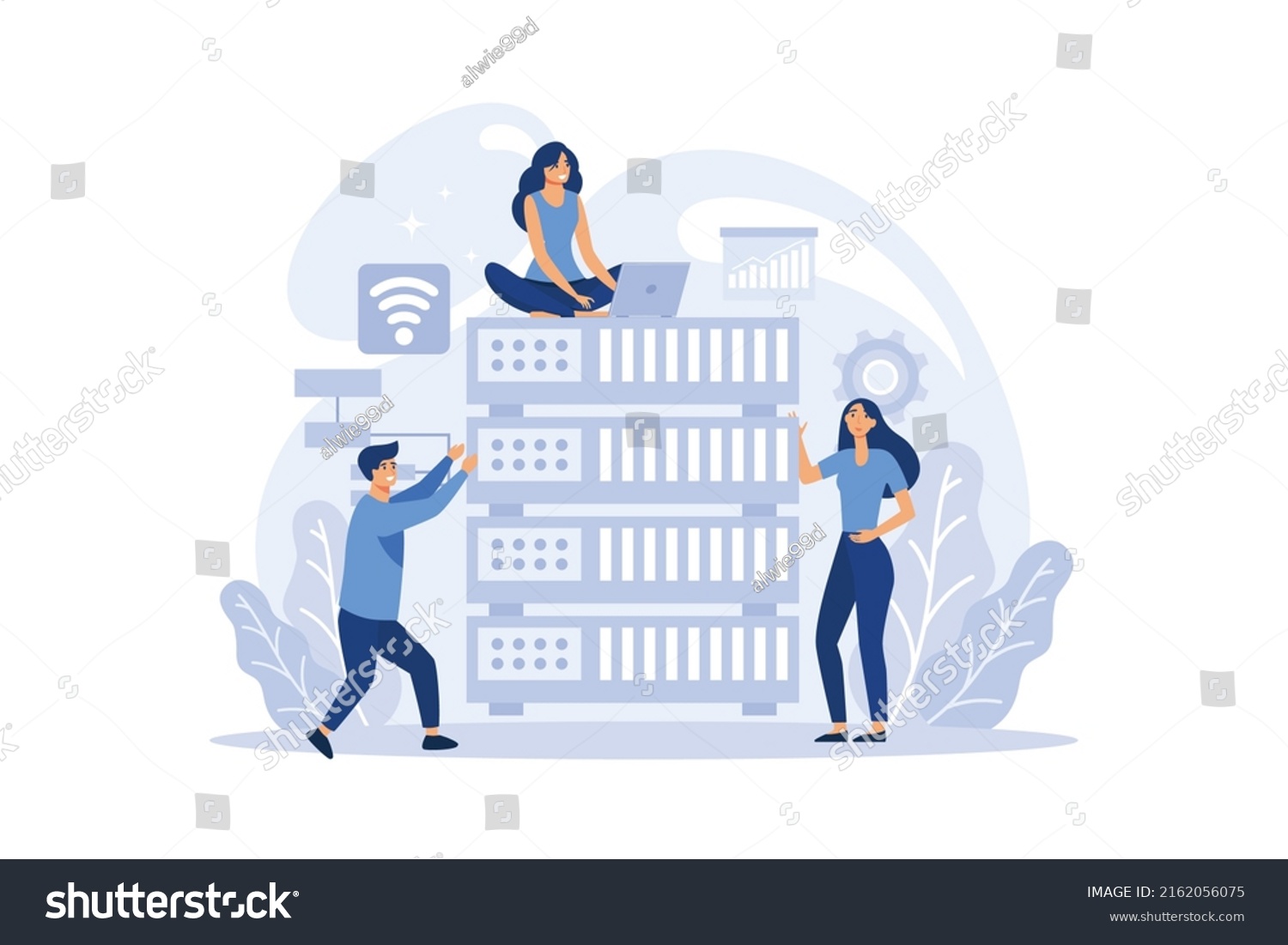 System Administrator Technical Work Server Software Stock Vector Royalty Free 2162056075 4636